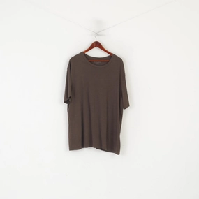 Casual Essential AllSaints Men L Shirt Brown Oversized Fit Mars SS Crew Neck Lyocell Top