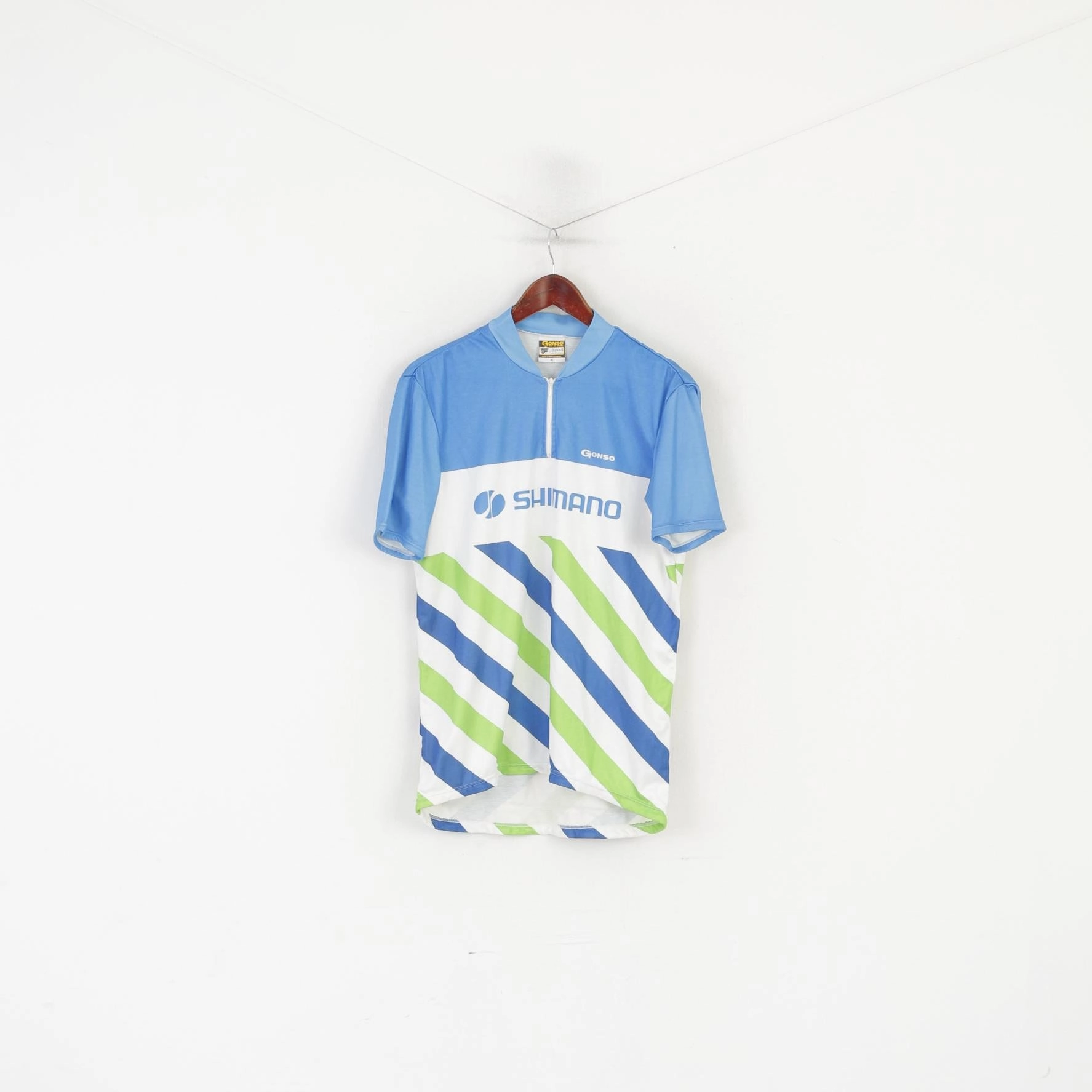 Chill Wear Gonso Men XL Cycling Shirt Blue Dunova Trevira Shimano Bike Jersey Top