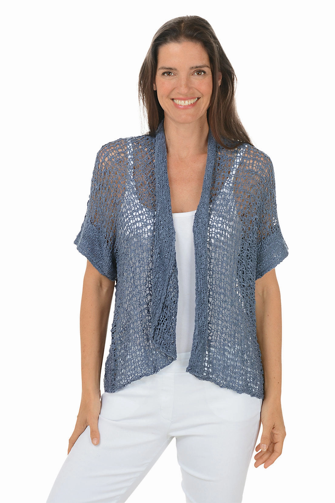 Snug feel Popcorn Open Weave Shrug
