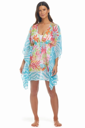 Quick Adjust Drawstring Ultraviolet Guard Pack A Punch Chiffon Caftan