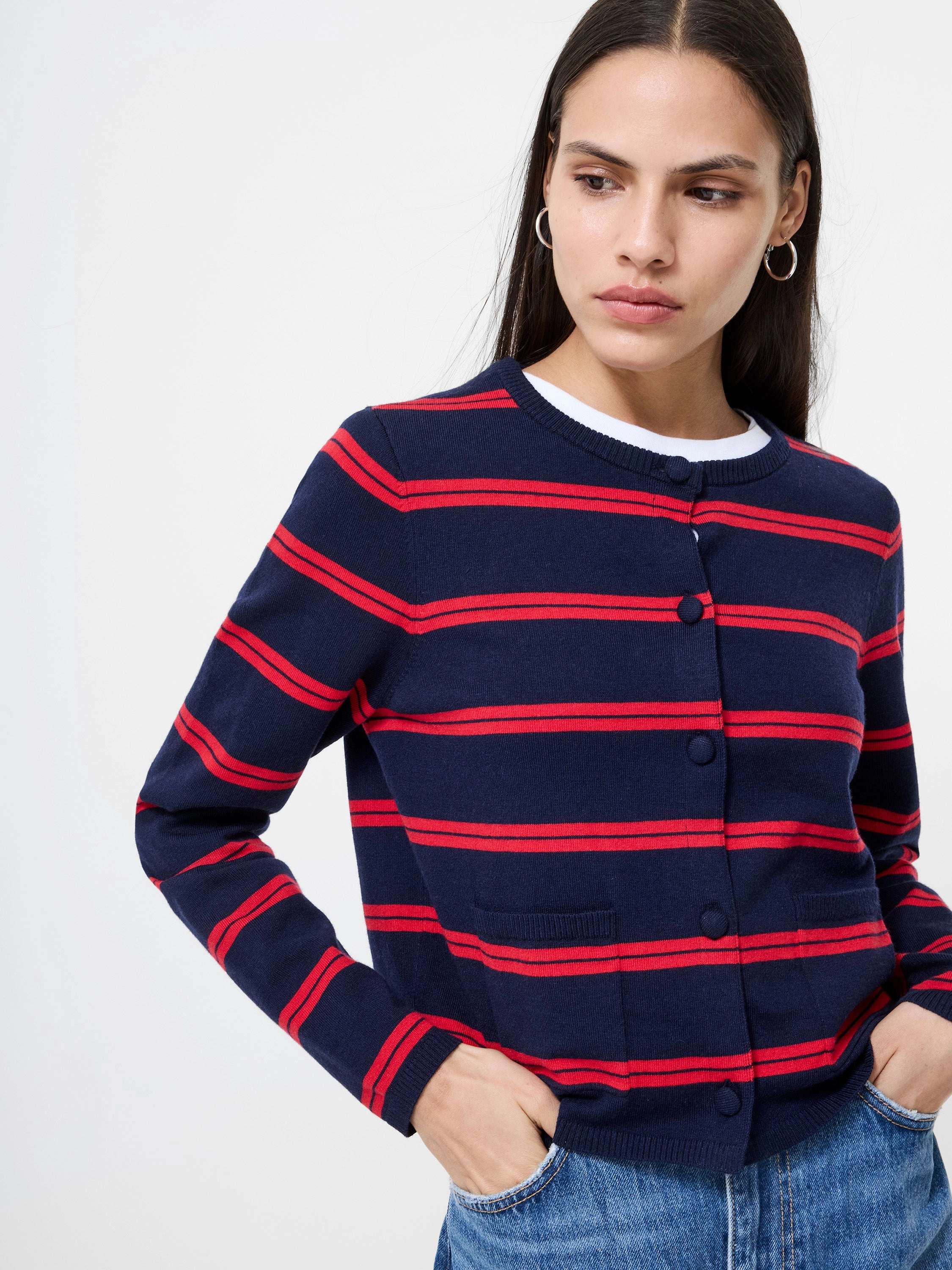 Luxe Layer Padma Fine Knit Striped Cardigan