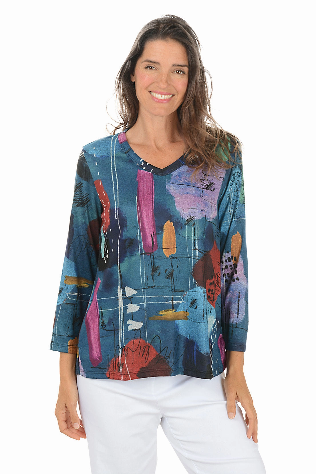 Palette Cozy Knit V-Neck Top Minimalist Look Stylish Comfort