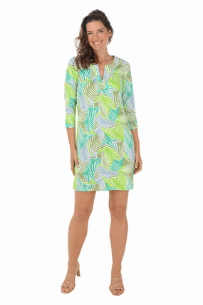 Air Layer Shade Soft Palm Delight UPF50 Split Neck Dress