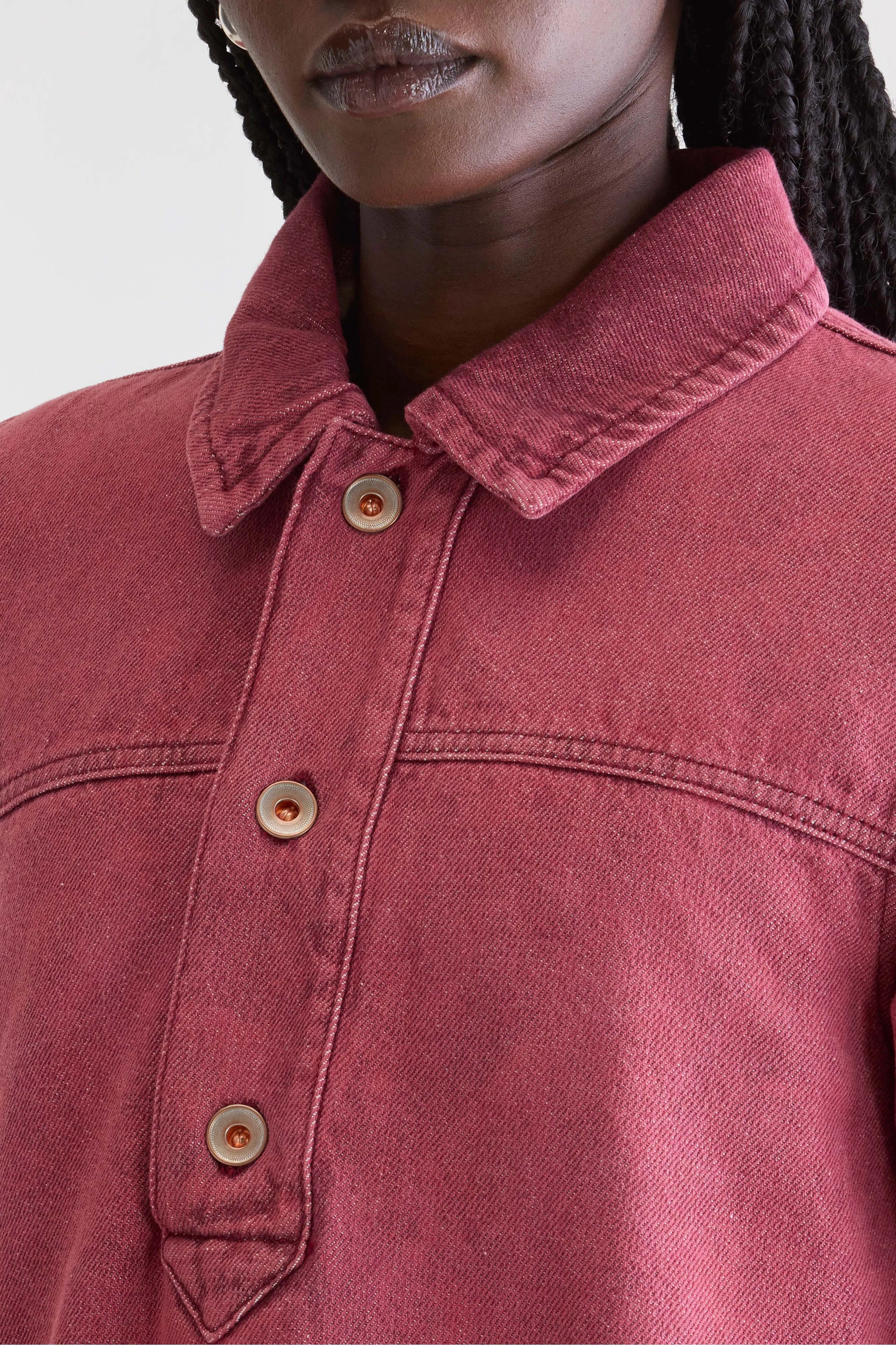 Paprika denim dress (252 / W / WINE STONE) Textured Family Style Autumn Days