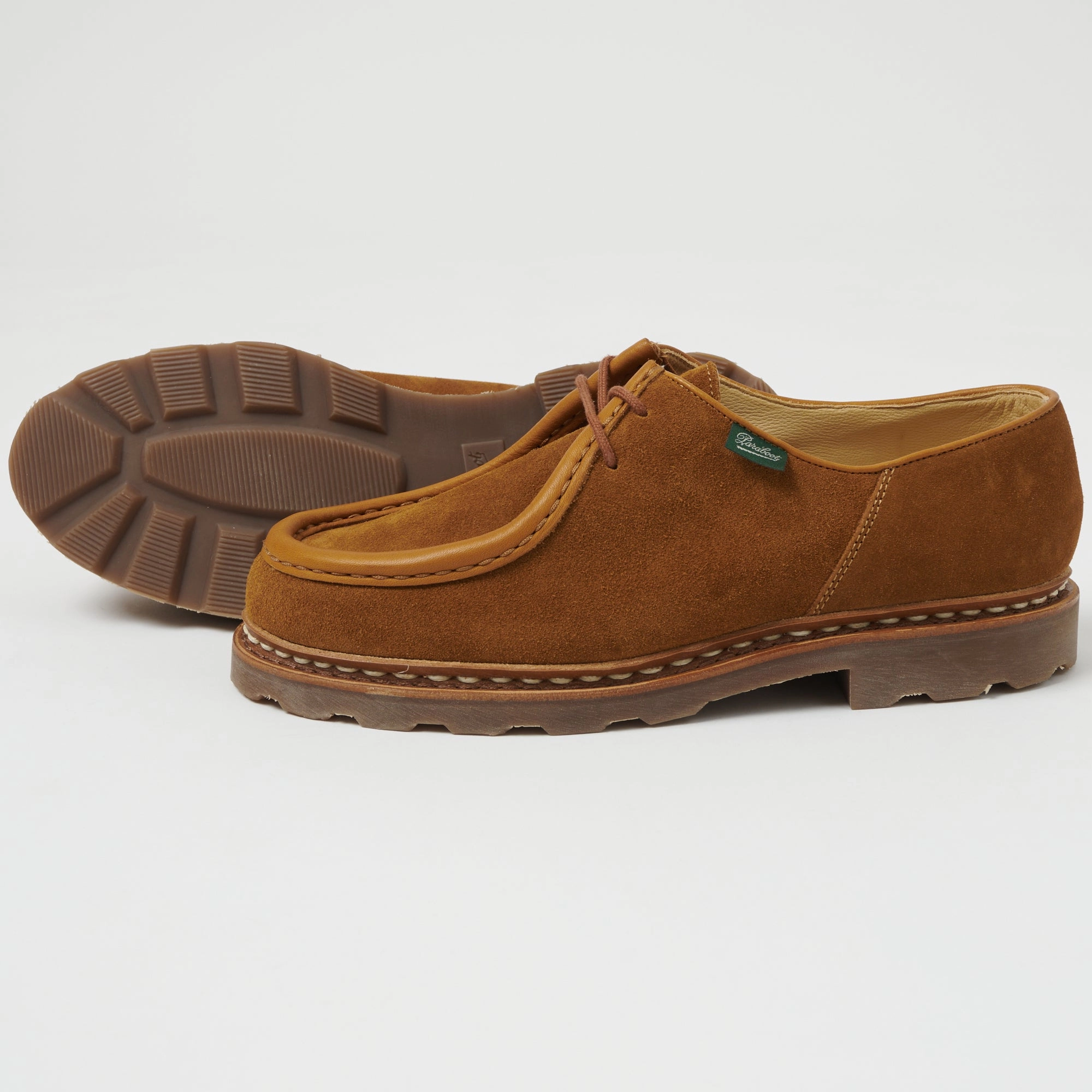 Paraboot Michael Marche Shoe - Nut Velours Whisky Leaf Glow Sun View