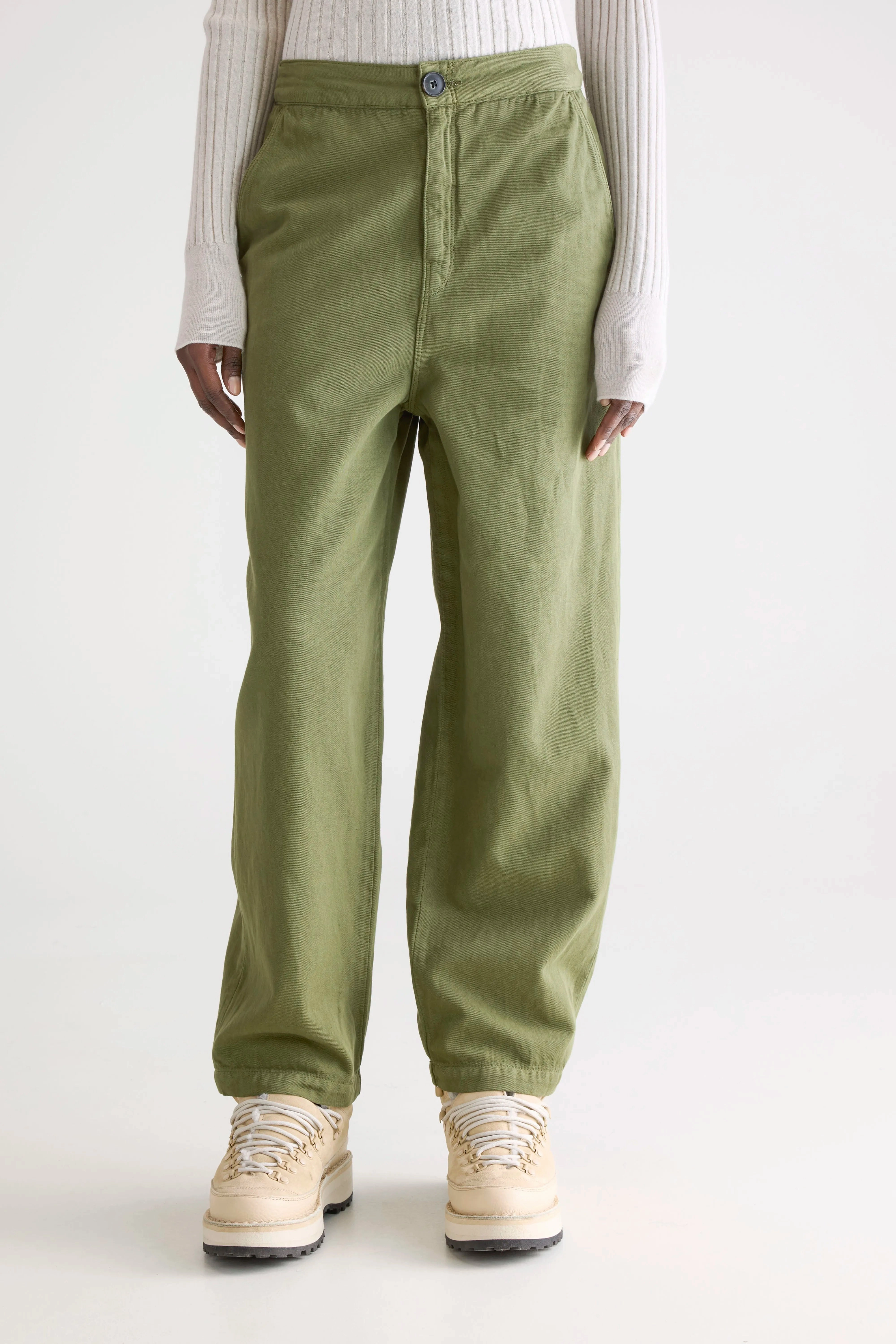 Sustainable Material Blend Core Basic Pasop relaxed trousers (252 / W / ARMY)