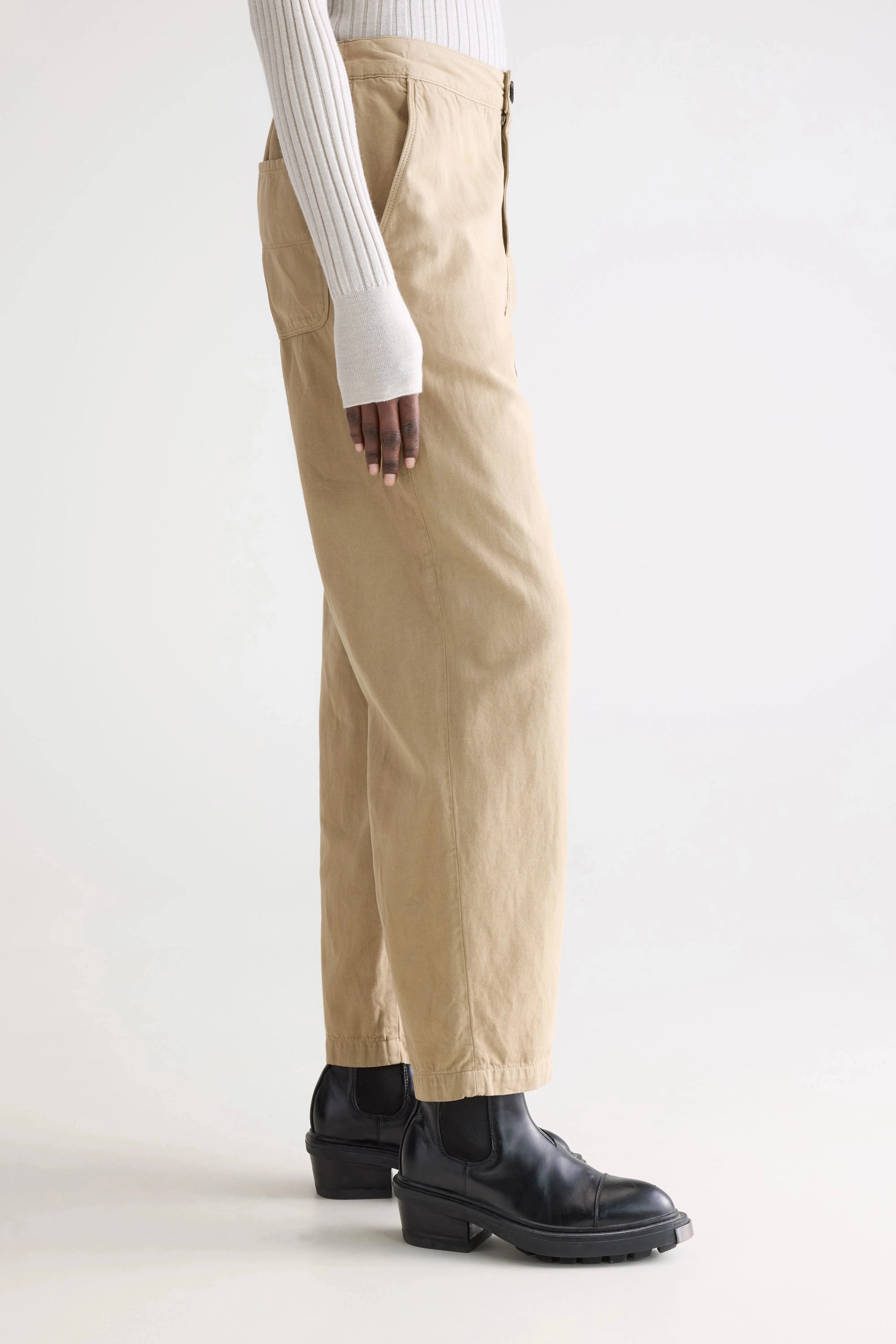 Polyester fabric Comfy Style Pasop relaxed trousers (252 / W / CLAY)
