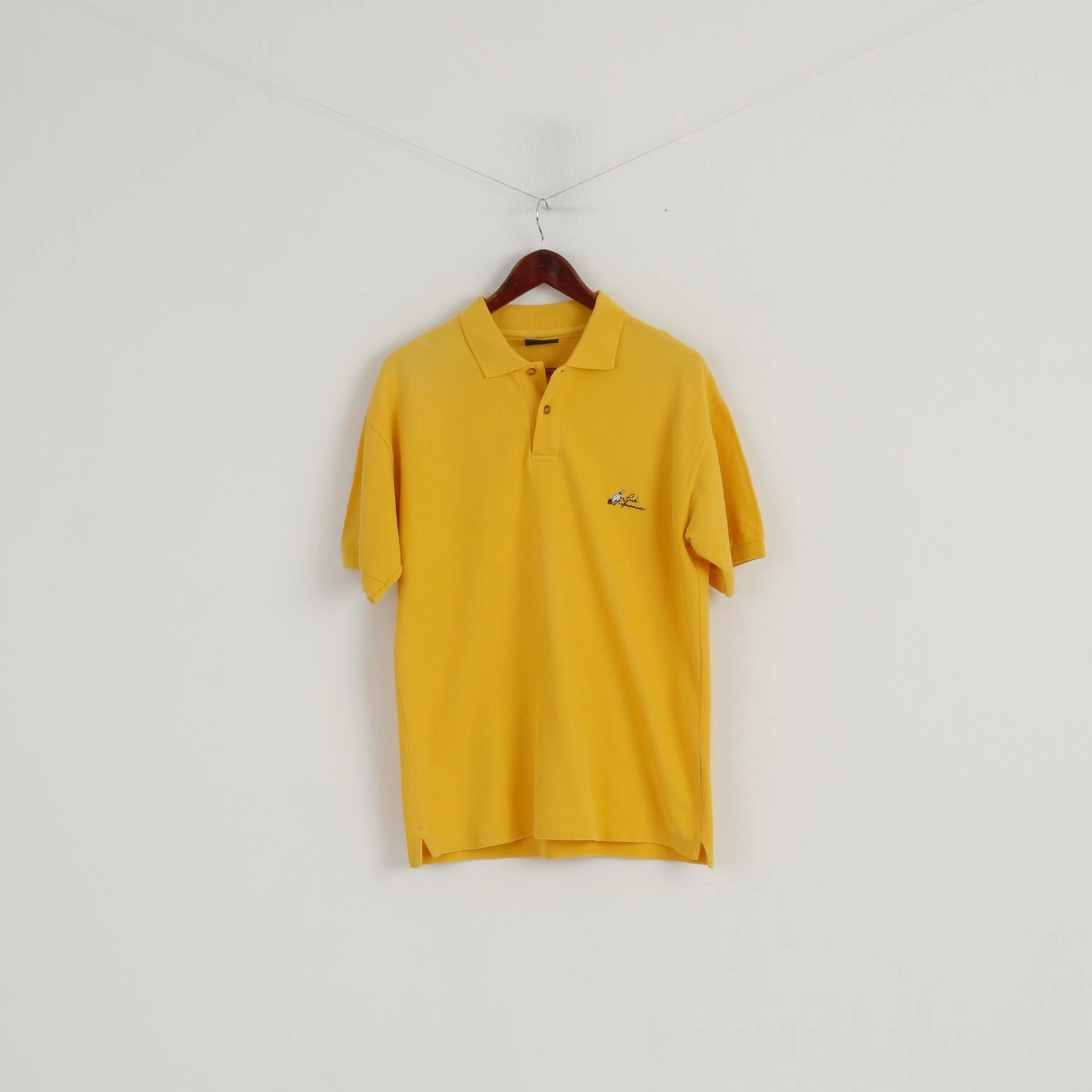 Pocket Reinforcement Breathable mesh panel Peak Performance Men M Polo Shirt Yellow Cotton Plain Detailed Buttons Top