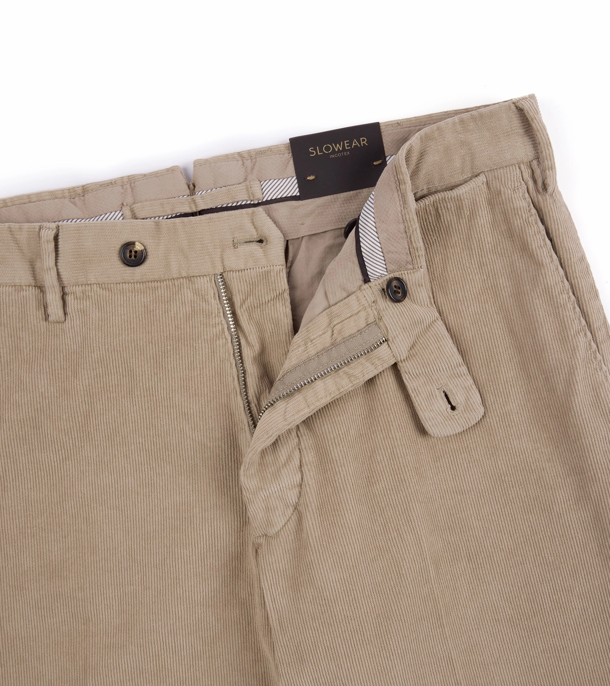 Quick Wear Incotex Regular Overdyed Cotton Corduroy Trousers: Mushroom