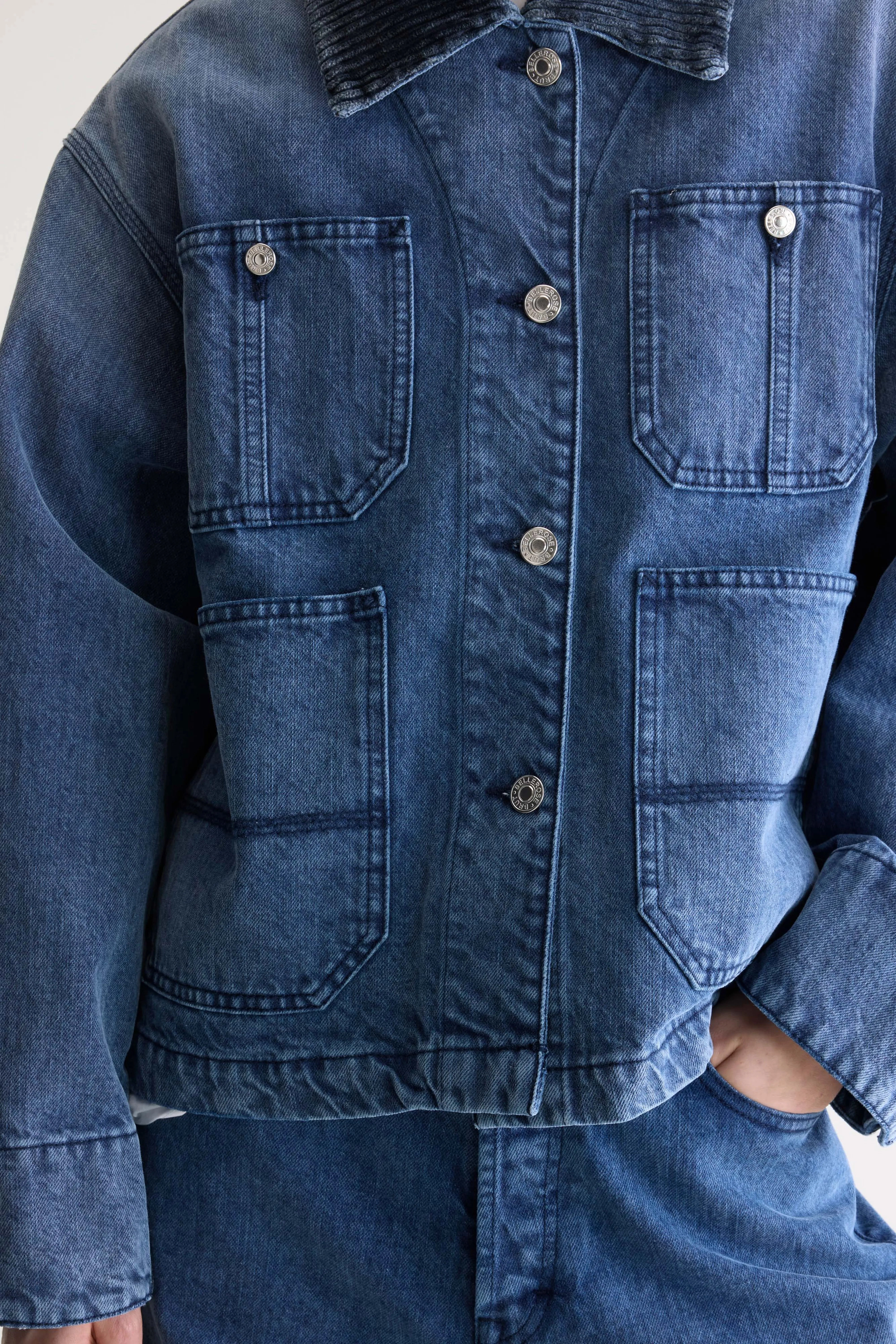 Pila denim jacket (252 / W / BLUE SNOW) Mid Rise Structure