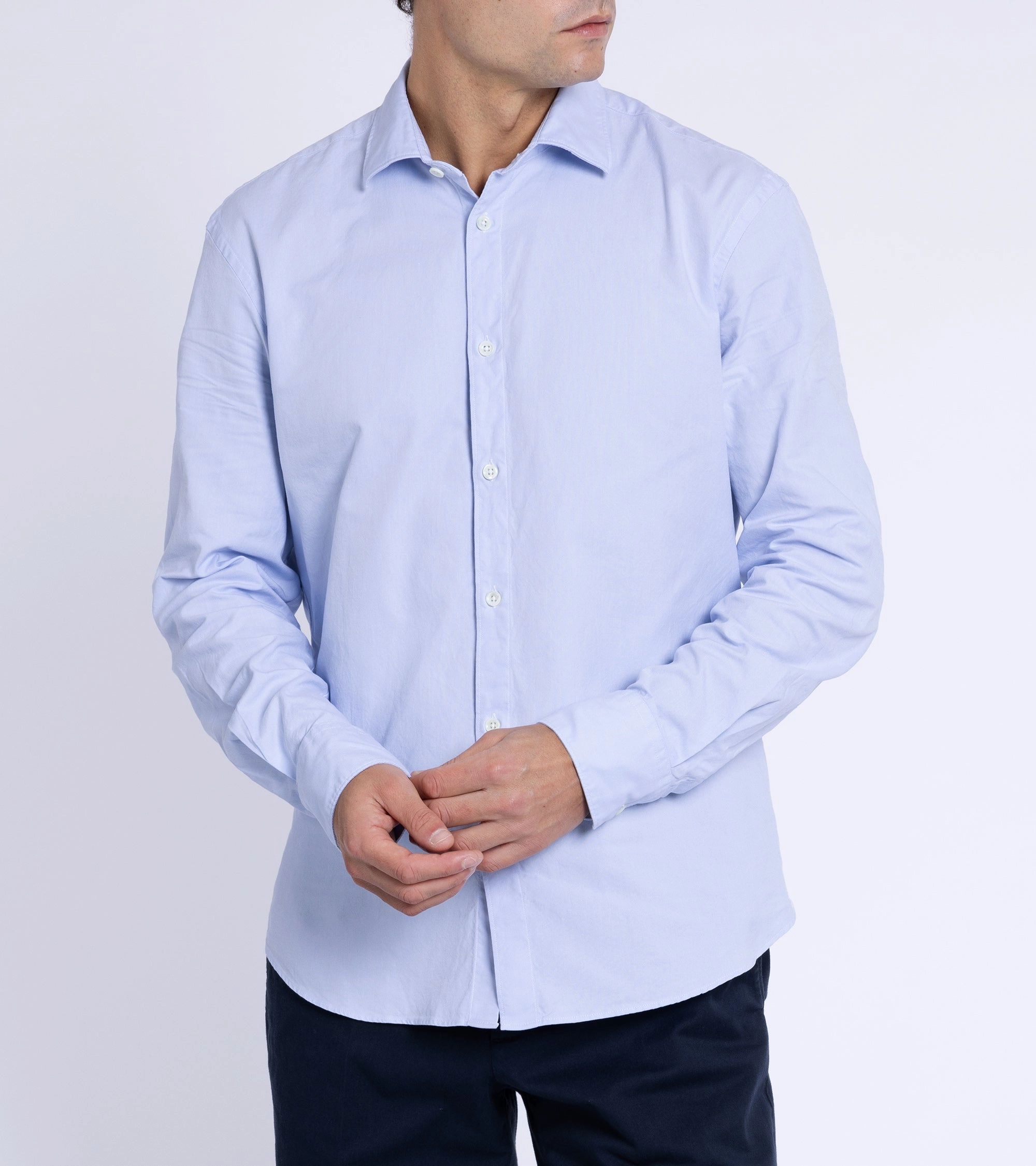 Fast Drying Stretchable Material Trunk Austin Cotton Oxford Shirt: Light Blue