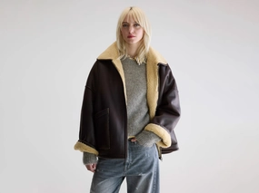 Soft Touch Lining Weather Proof Hestel faux-leather jacket (252 / W / DARK ROAST)