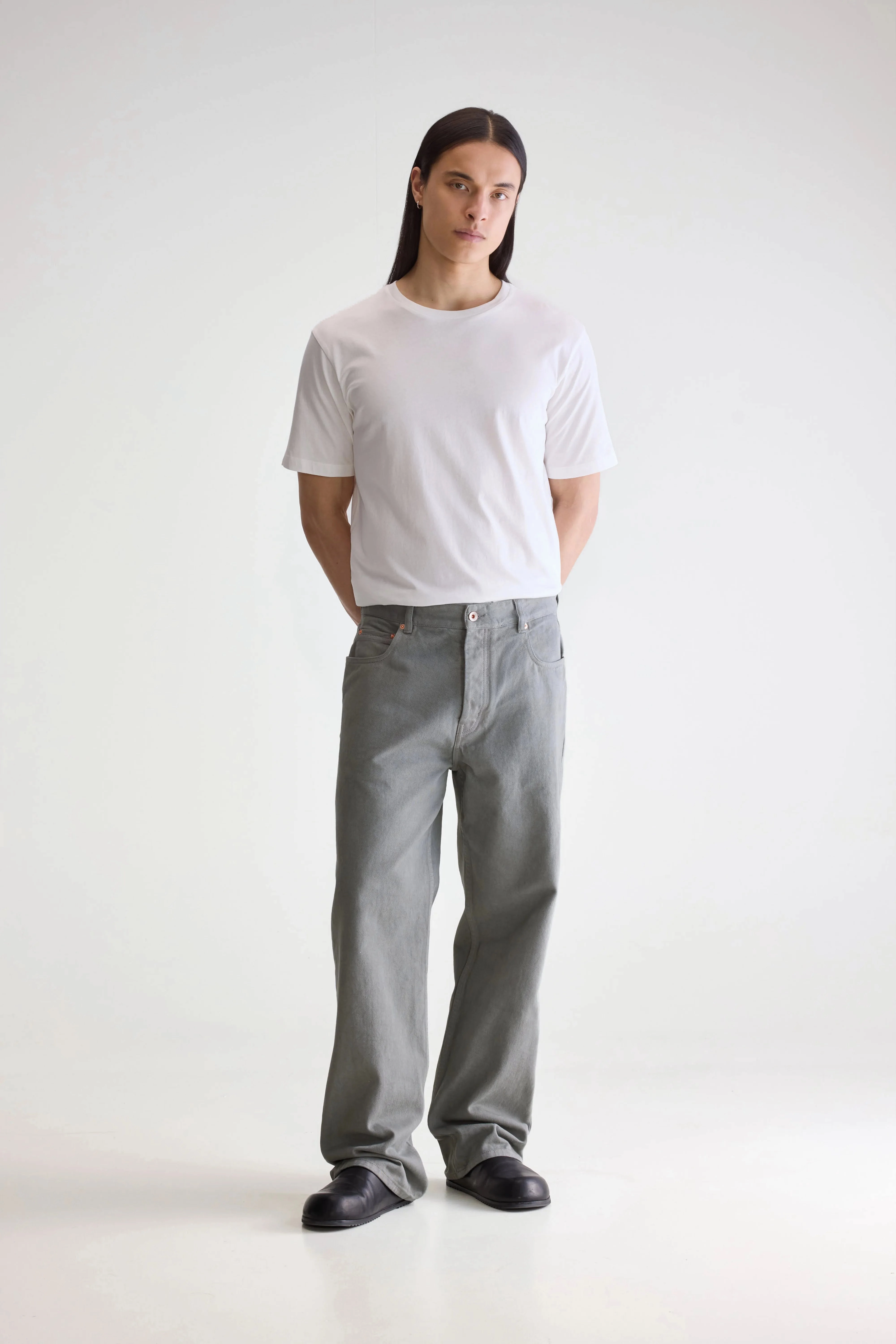 Rayon drape Point straight trousers (252 / M / MOUSE)