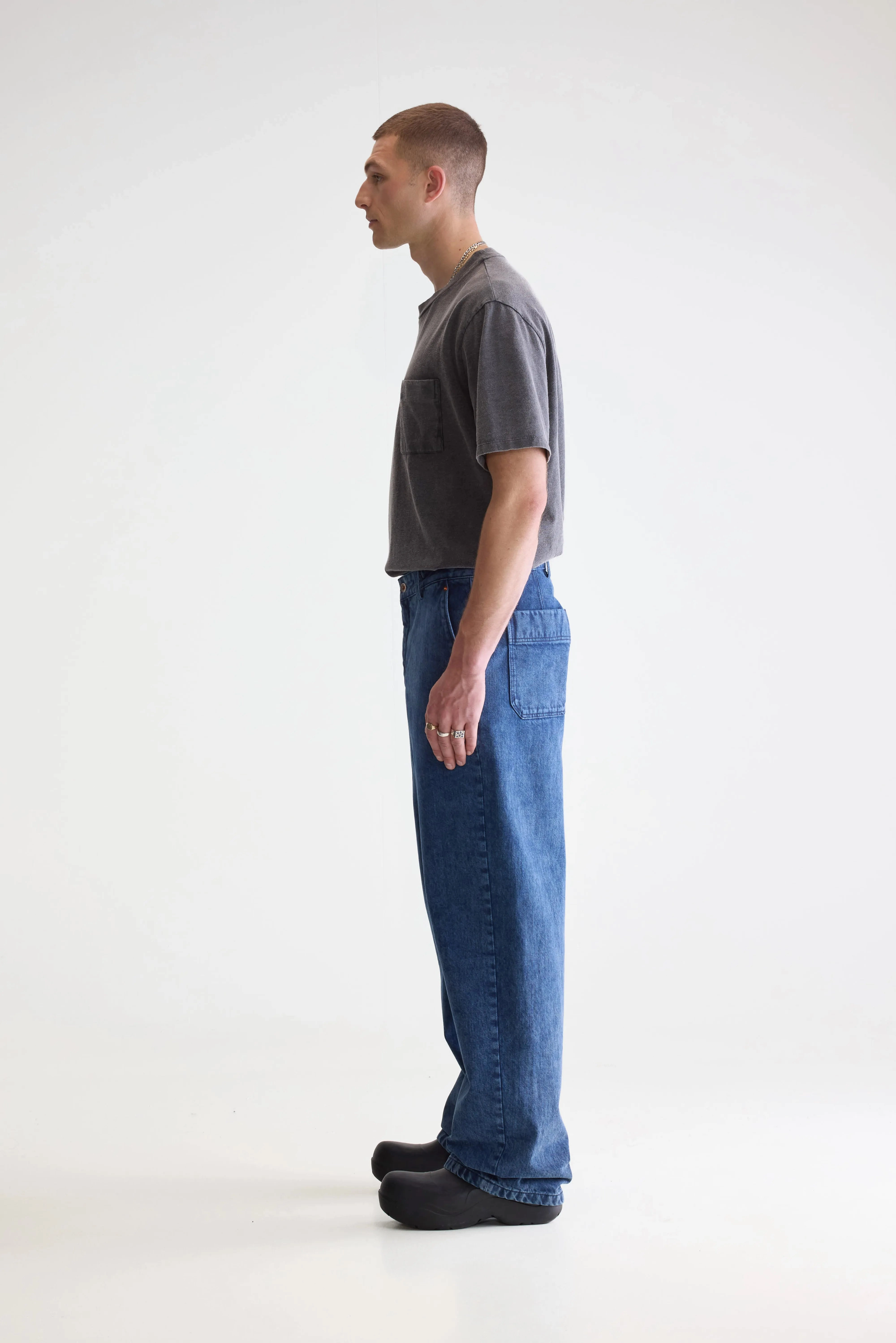 Flowy legs Perfect Movement Pole relaxed trousers (252 / M / BLUE SNOW)