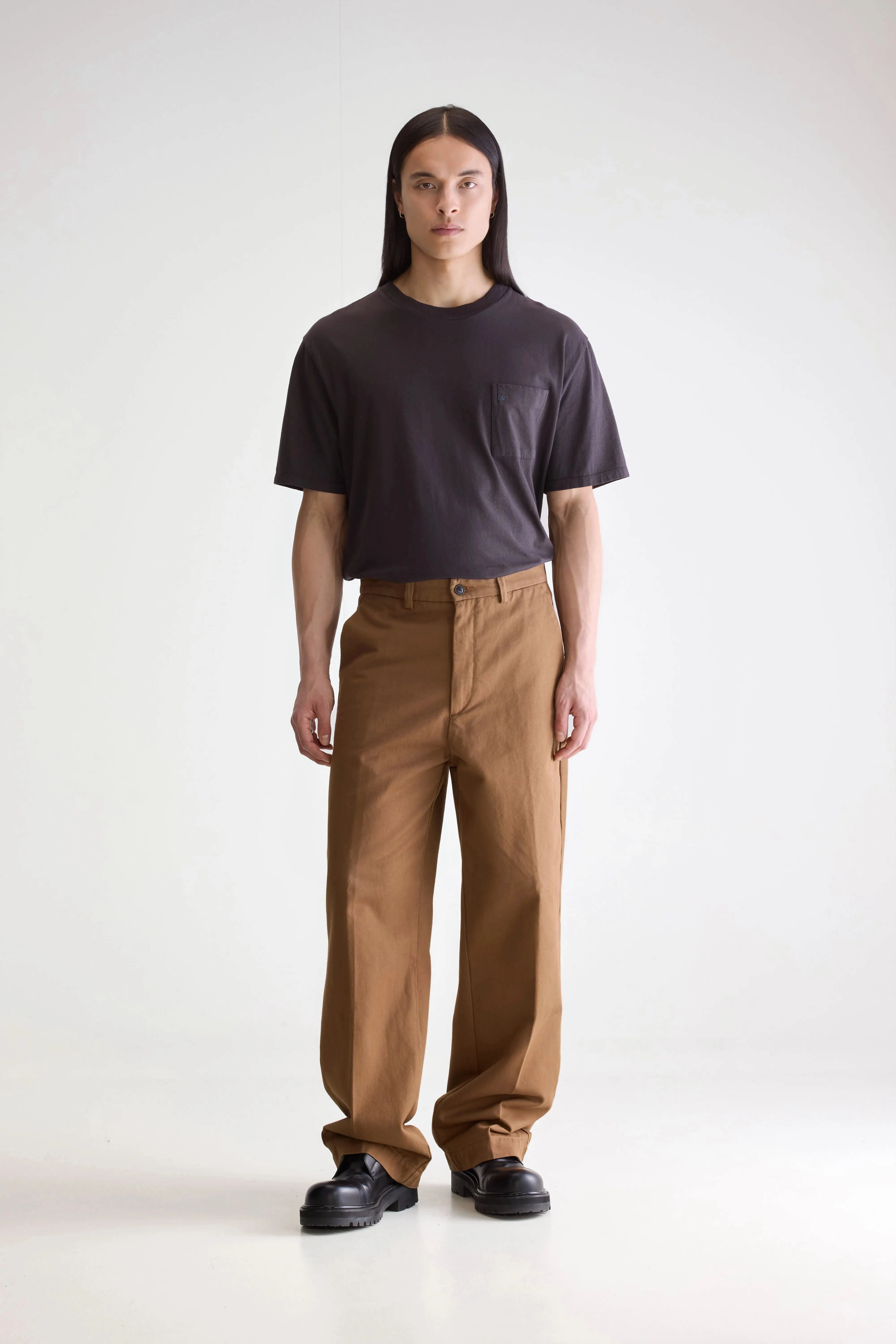 Polk relaxed trousers (252 / M / BISCOTTI) Erasable Logo Patch Work Friendly