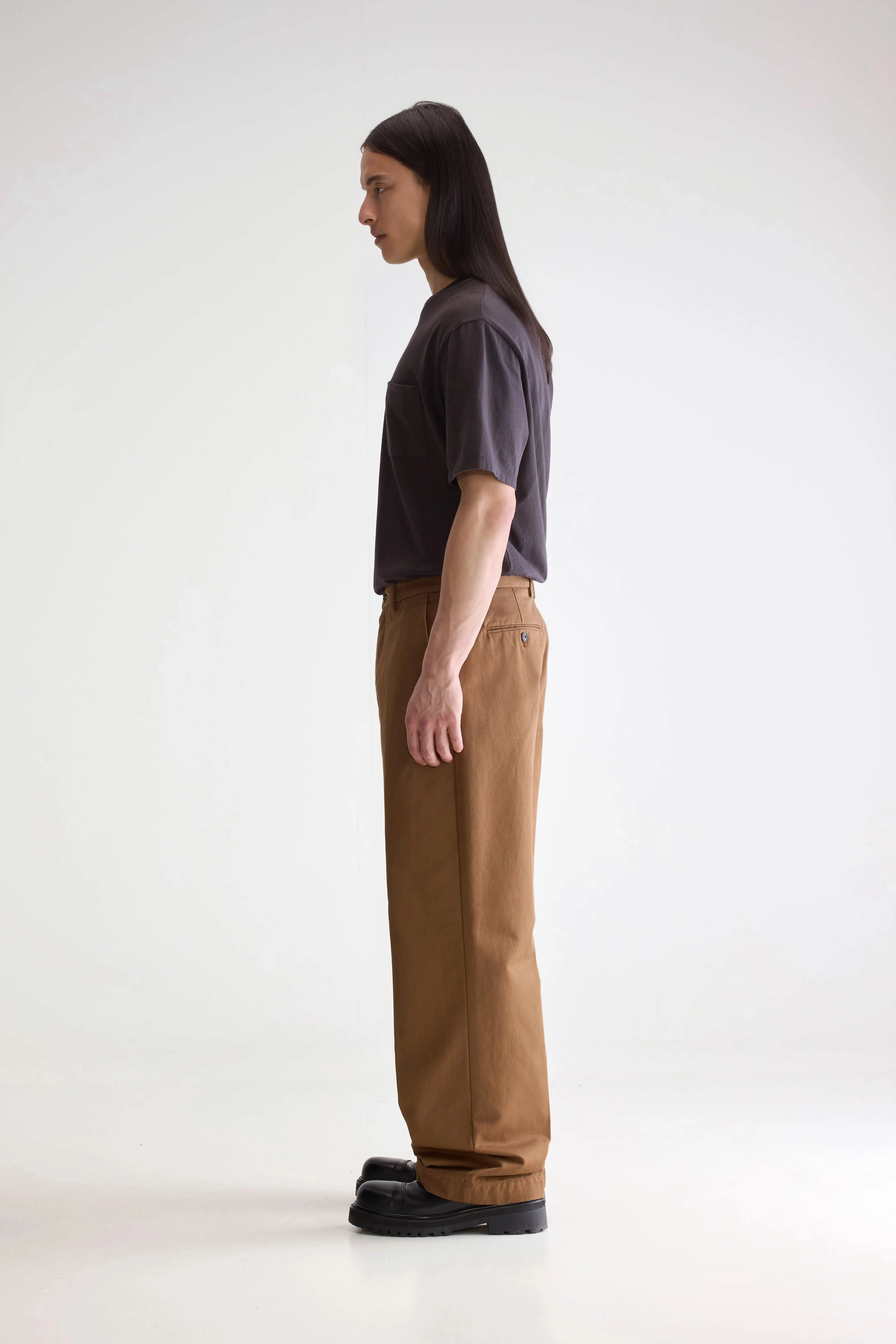 FlexibleStretchWeave Anti Slip Waistband Polk relaxed trousers (252 / M / BISCOTTI)