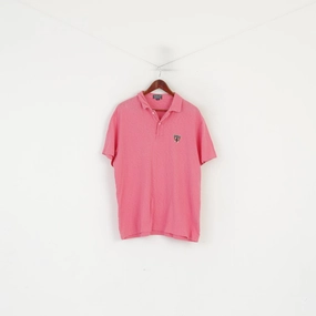 Solid color purity Minimal Layers Polo Jeans Company Ralph Lauren Men XL Polo Shirt Pink Cotton Retro Classic Top