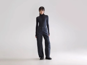 Layered Look Relaxed Wearable Pozz relaxed pants (252 / W / CHARCOAL)