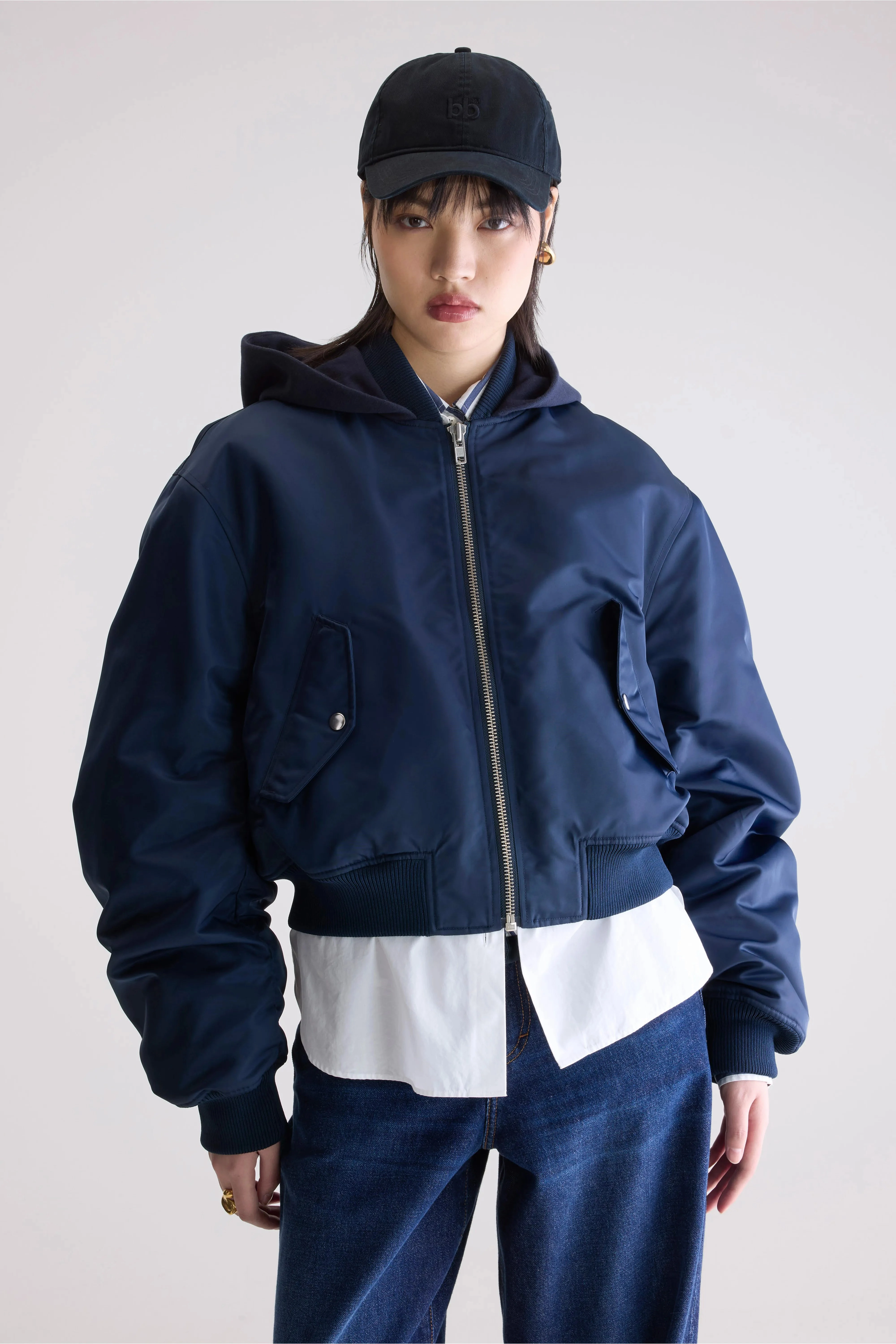 Harty bomber jacket (252 / W / NAVY) Draft Block