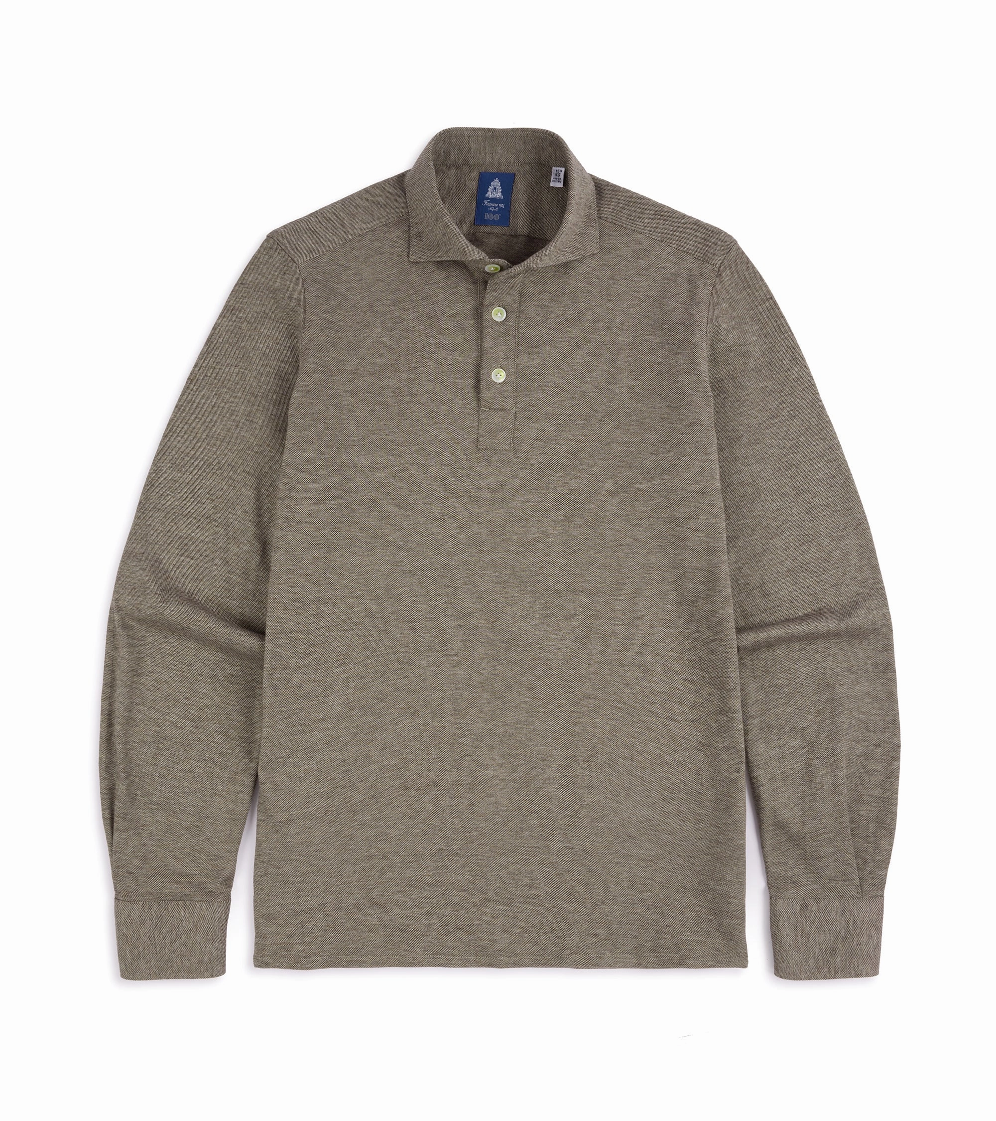Statement Maker Finamore Orlando Cotton Cashmere Polo Shirt: Biscuit