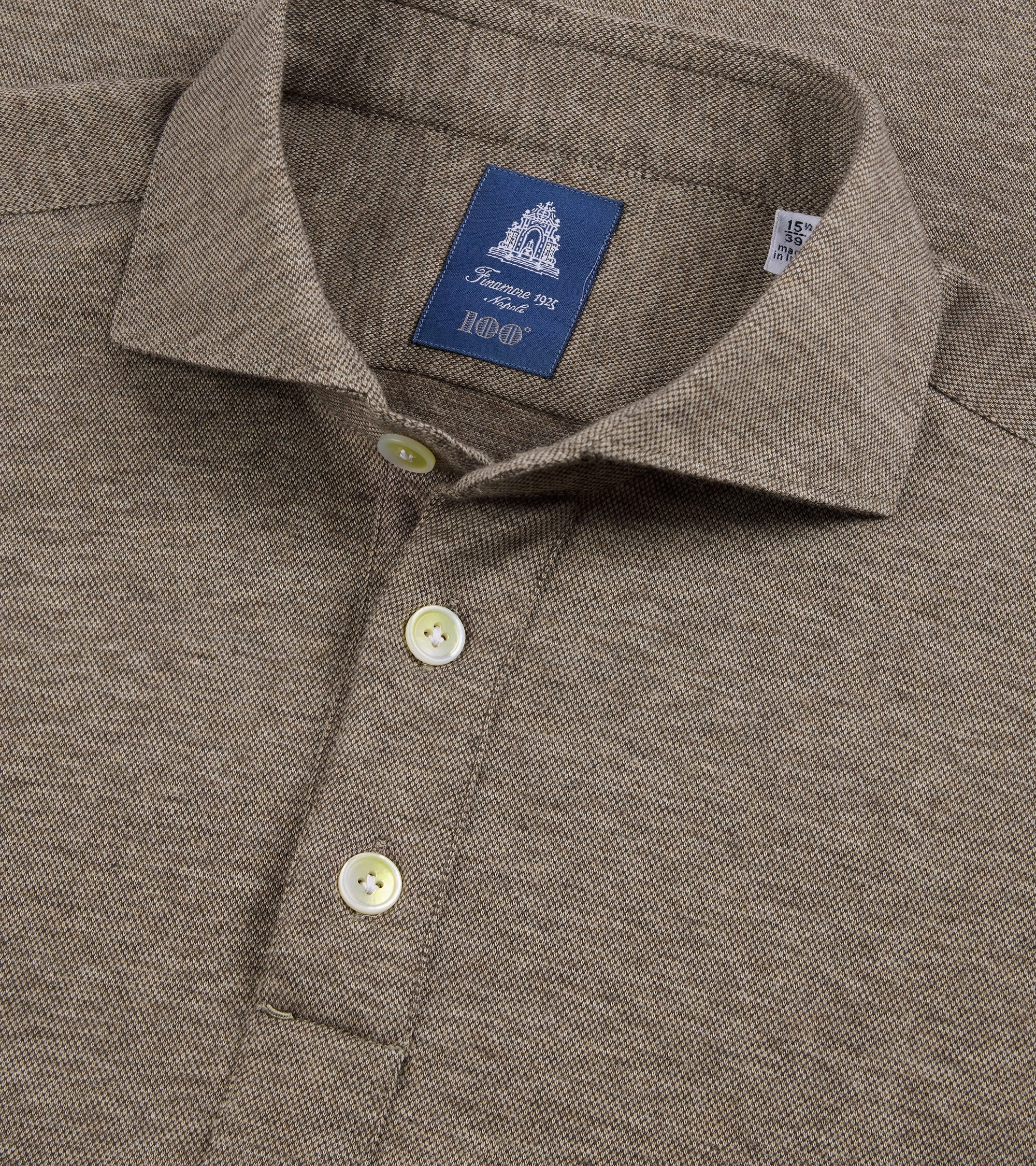 Finamore Orlando Cotton Cashmere Polo Shirt: Biscuit Business casual