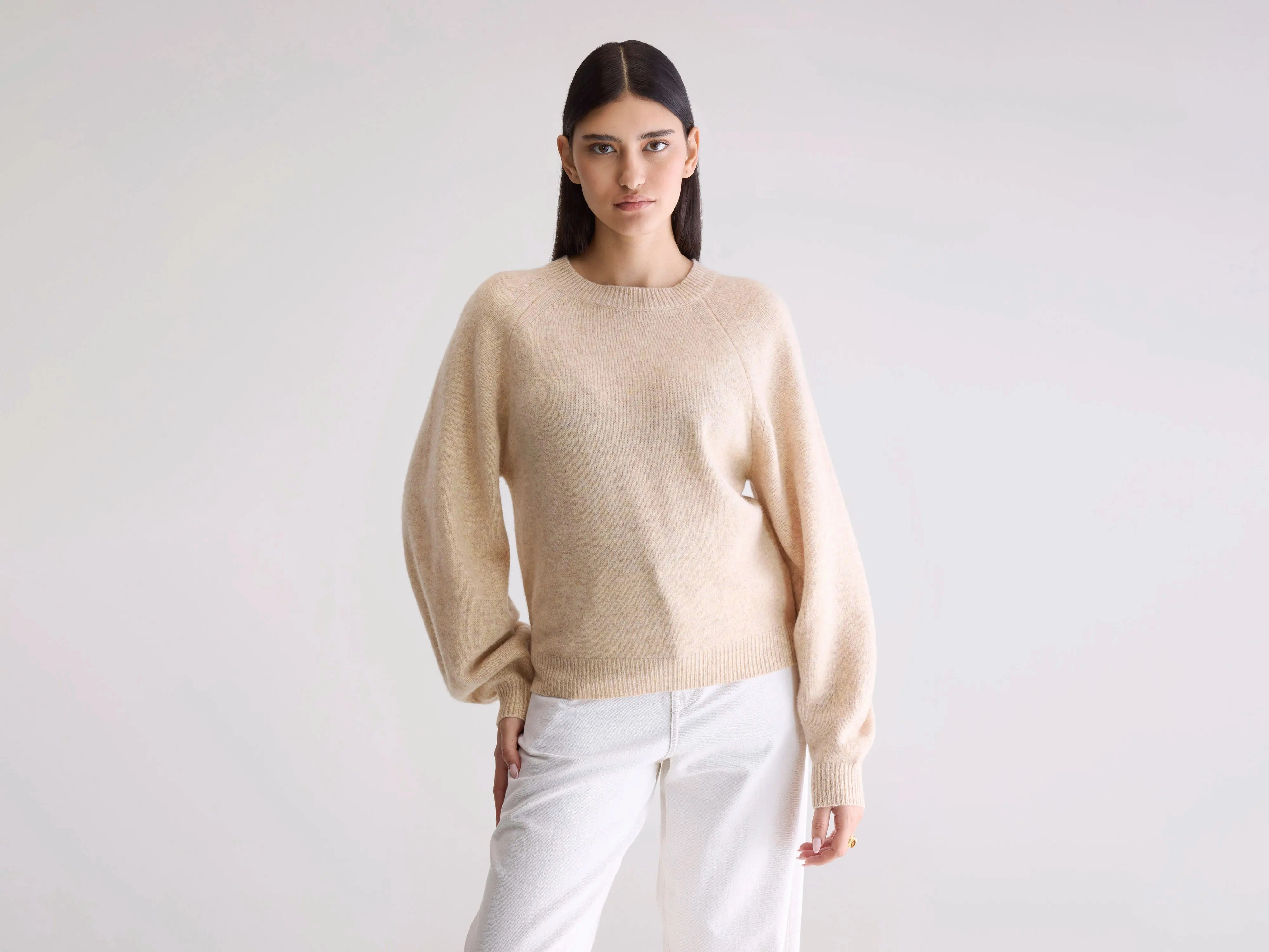 Ameka Crewneck Sweater (252 / W / BEIGE MELANGE) Pure Detail