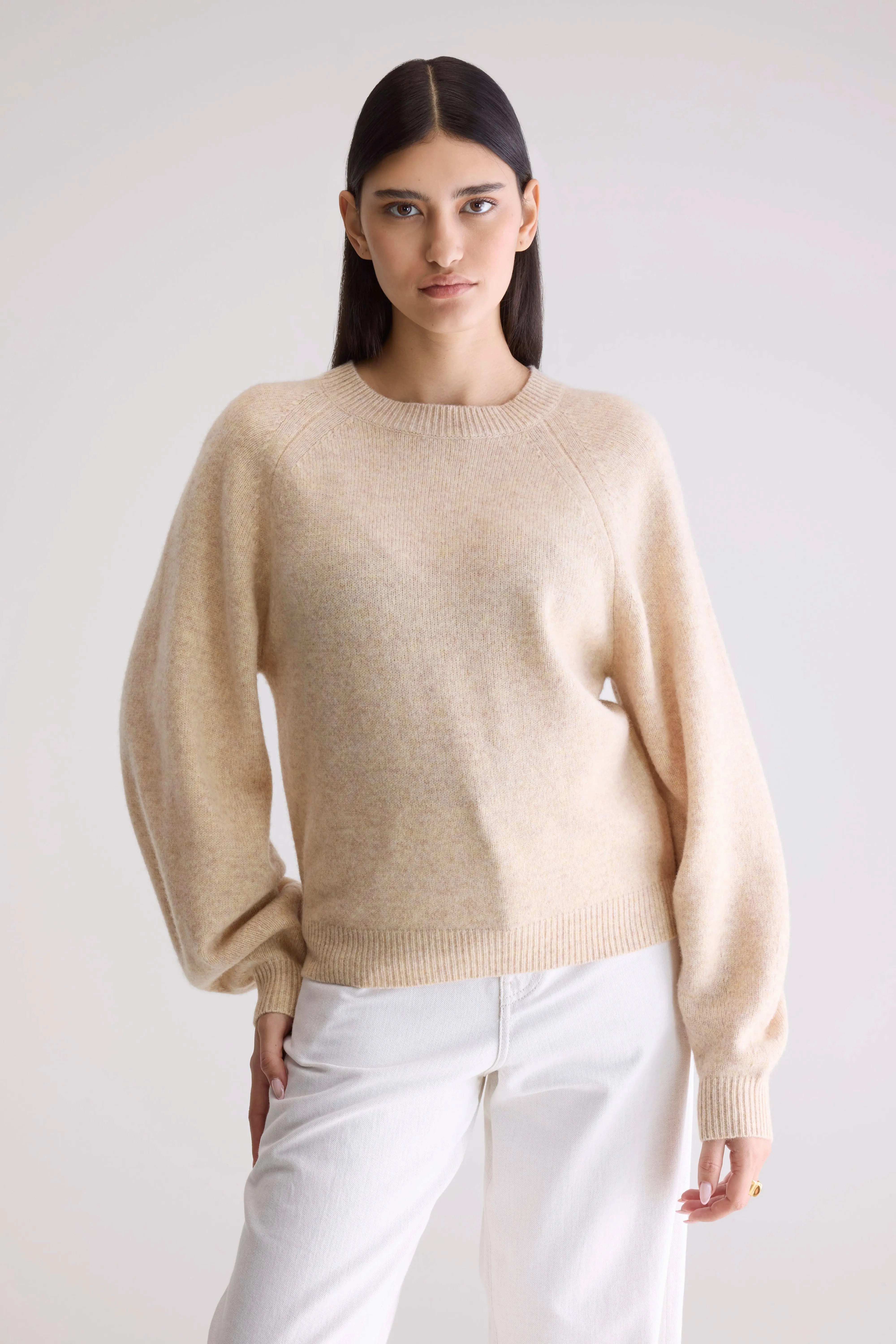 Ameka Crewneck Sweater (252 / W / BEIGE MELANGE) FrictionReduced Sleeve Construction
