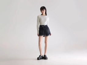 Family Style Urban Explorer Youth Style Unisex Fashion Prissy mini skirt (252 / W / USED BLACK)