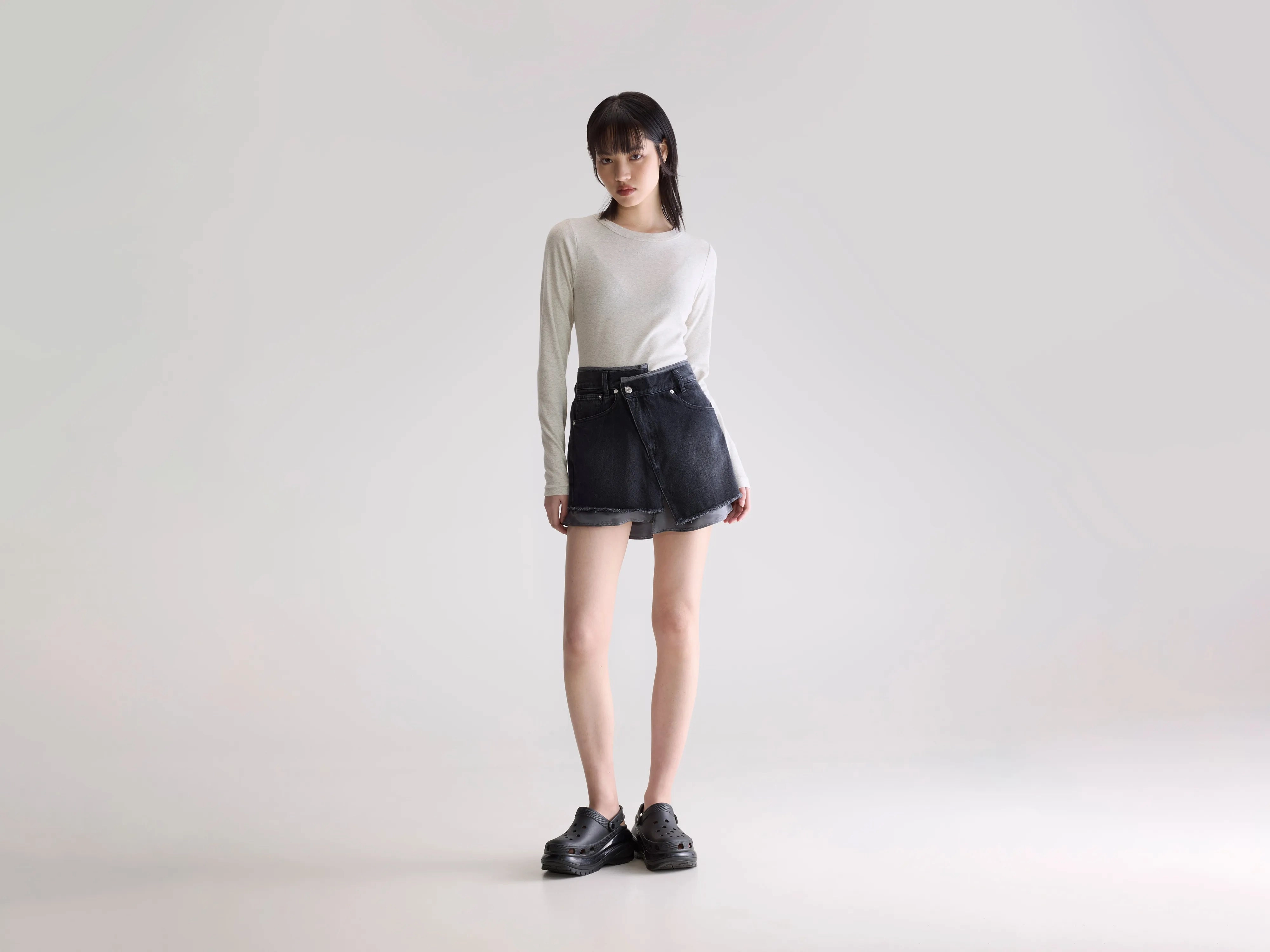 Family Style Urban Explorer Youth Style Unisex Fashion Prissy mini skirt (252 / W / USED BLACK)