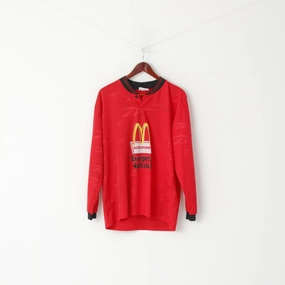 Reebok Men XL Shirt Red Vintage TSF Bracht #10 Red Jersey Long Sleeve Top Sweat Absorbent Soft Fit Wear