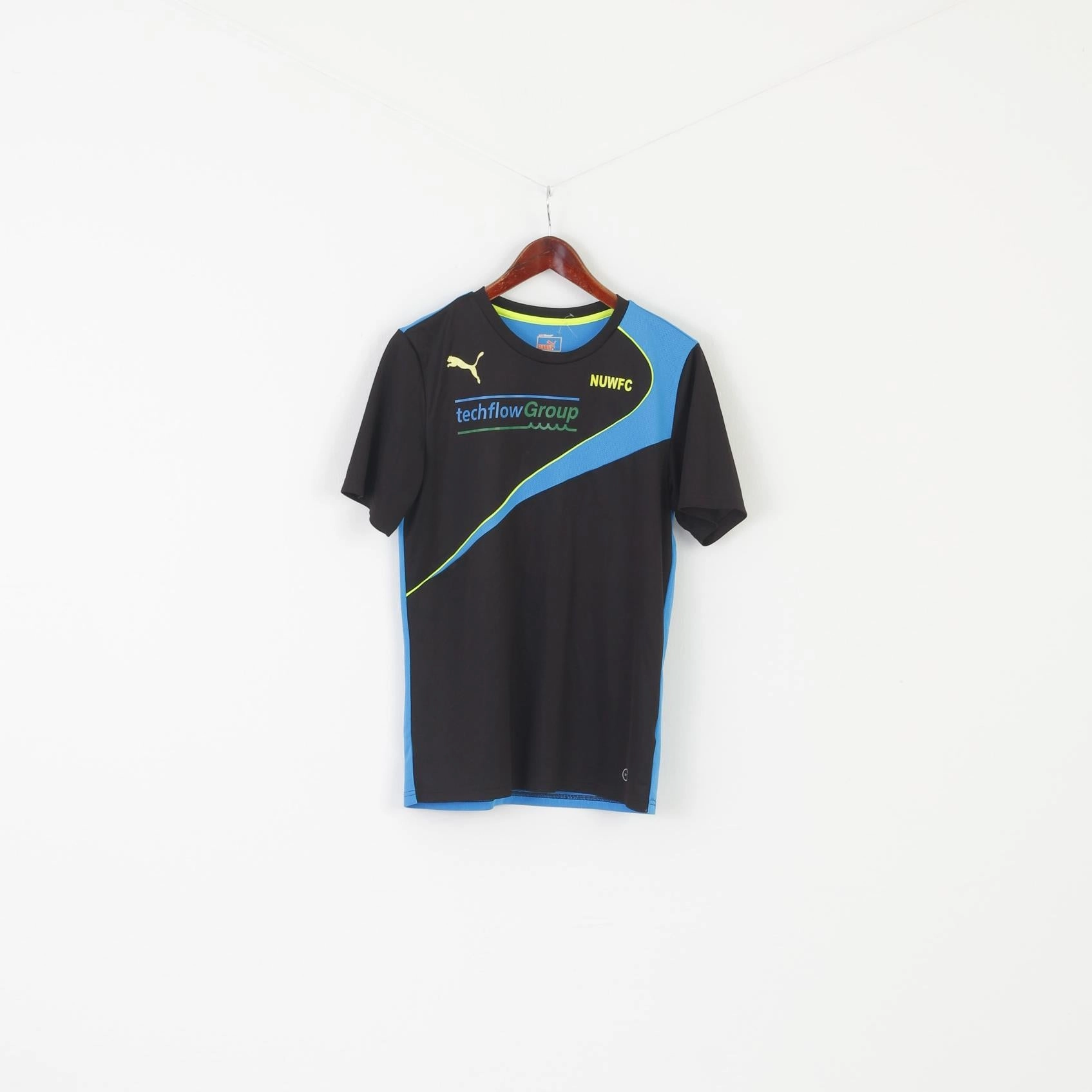 Soft Brushed Finish Puma Men M Shirt Black Newcastle United Football Jersey Vintage Slim Fit Top