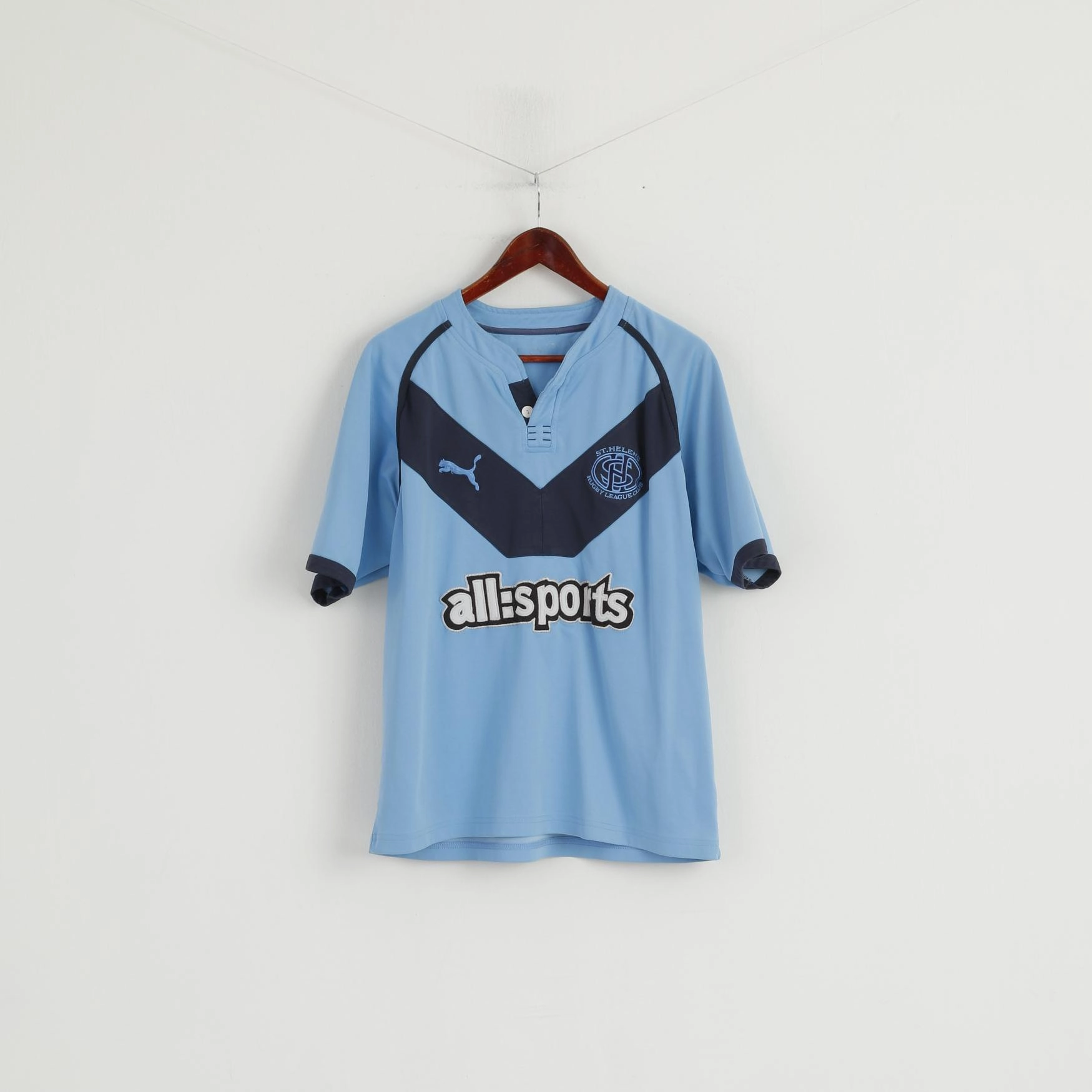 Puma Men M Shirt Blue St. Helens Rugby League Club Sport Short Sleeve Top Modern Trend Look