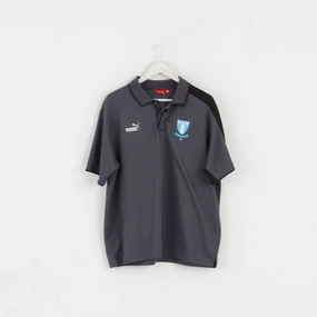 Casual Comfort Layer Chic Outfit Puma Men XL Polo Shirt Grey Malmo FF Football Sweden Jersey Top