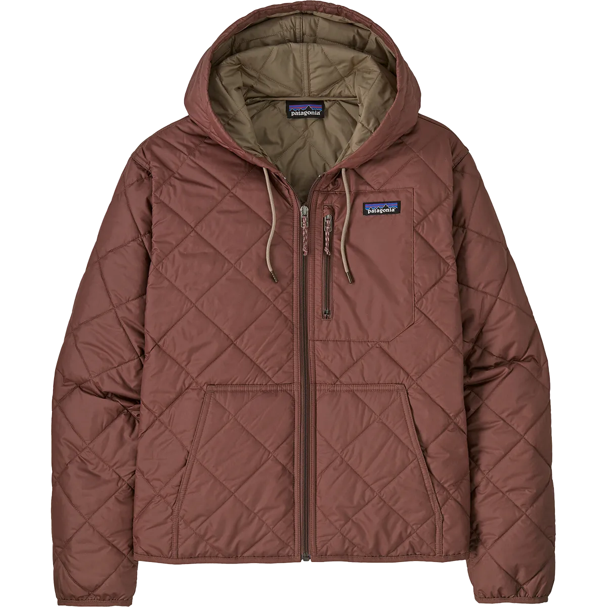 Women's Diamond Quilt Bomber Hoody Glamour Powder