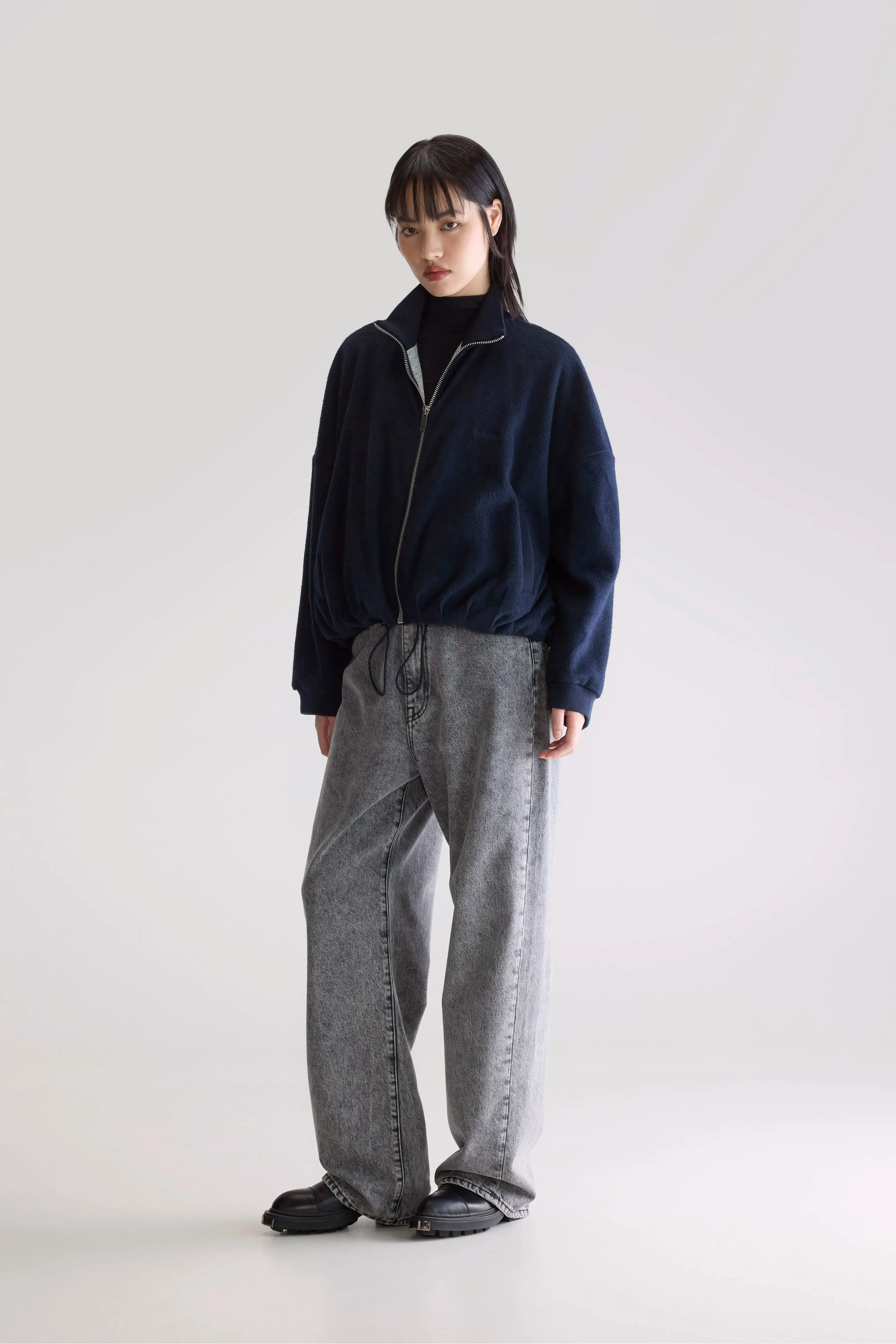 Tallis zip-up sweatshirt (252 / W / NAVY) Buffalo like