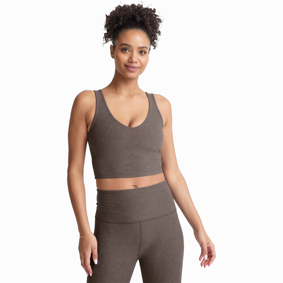 Reinforced Shoulders Heathered Texture Women's Spacedye Good Day Cropped Tank