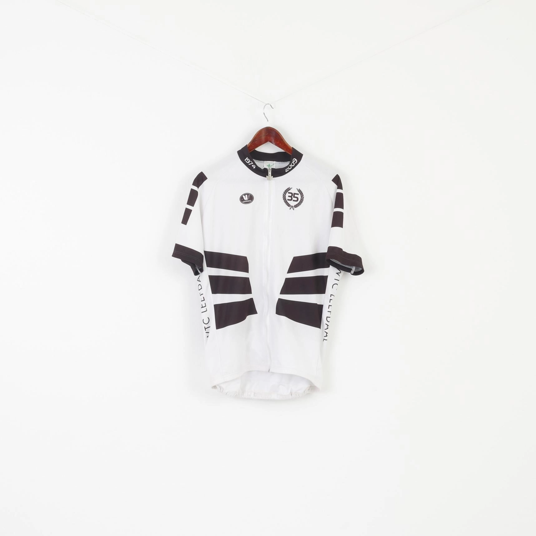 Smooth Neckline Vermarc Sport Men 58 XXL Cycling Shirt White Vintage Full Zipper Jersey Bike Top