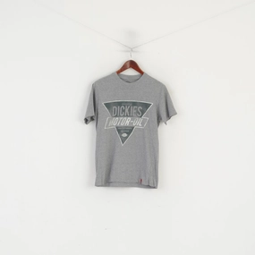 Casual Design Fit Smooth Neckline Dickies Men S (XS) Shirt Grey Cotton Graphic Motor Oil High Octane Vintage Top