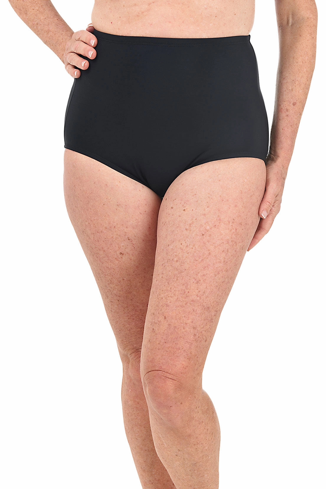 Flexible Boning Structure Full Brief Swim Bottom