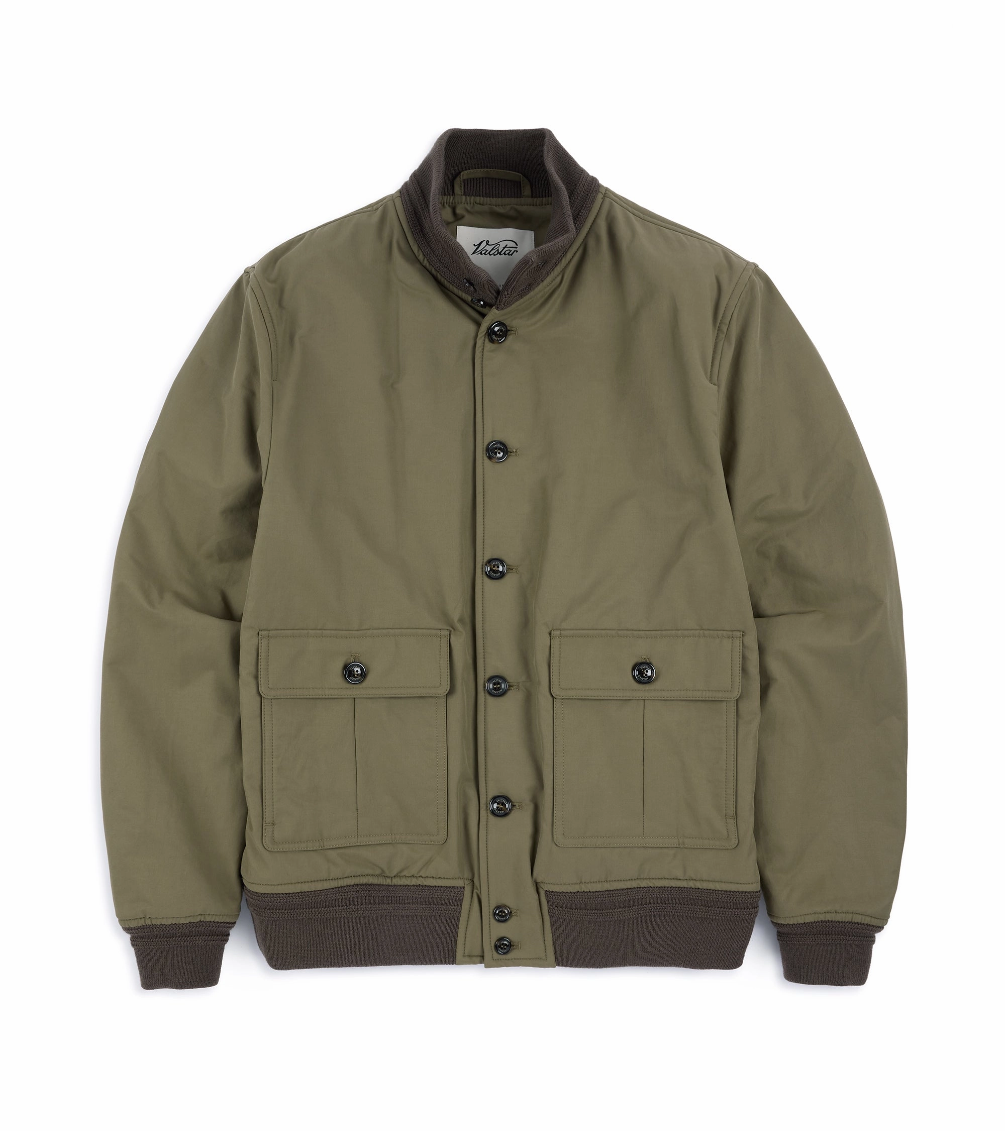 Valstar Valstarino Cotton Nylon Jacket: Light Olive Mid Length Cut Classic Cut