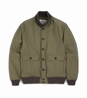 Valstar Valstarino Cotton Nylon Jacket: Light Olive Mid Length Cut Classic Cut