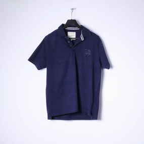 Racing Green Mens M Polo Shirt Navy Cotton Casual Wear London Style Top Casual Appeal