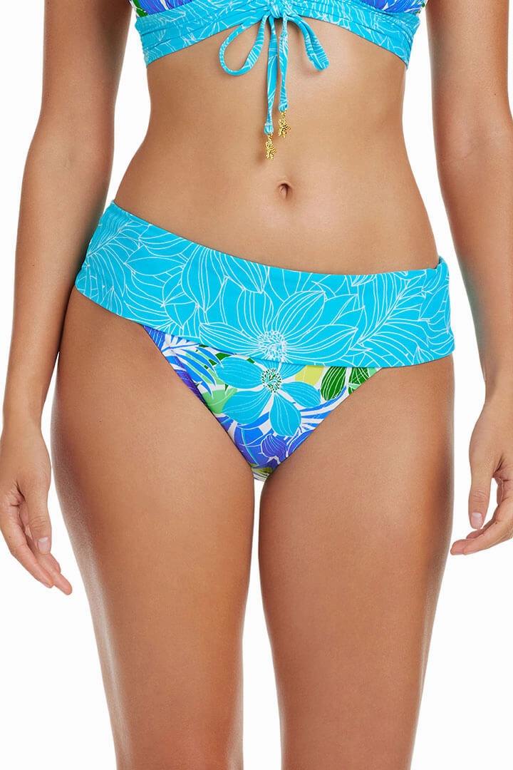 Fresh Takes Foldover Bikini Bottom beach trip Rich-Color