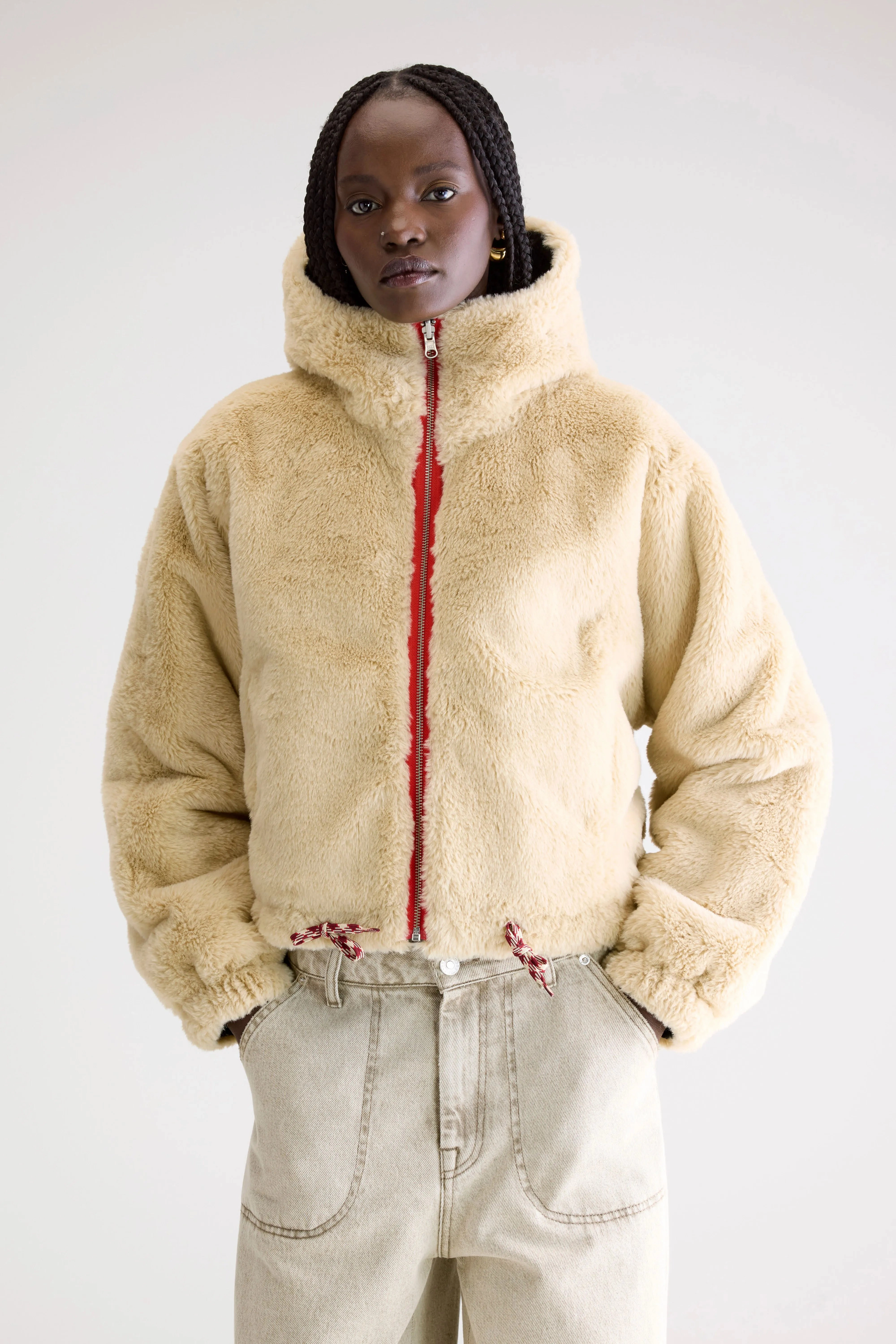 Loud hooded jacket (242 / W / PIRATE) Stretch Weave Fabric Aramid Fiber Blend