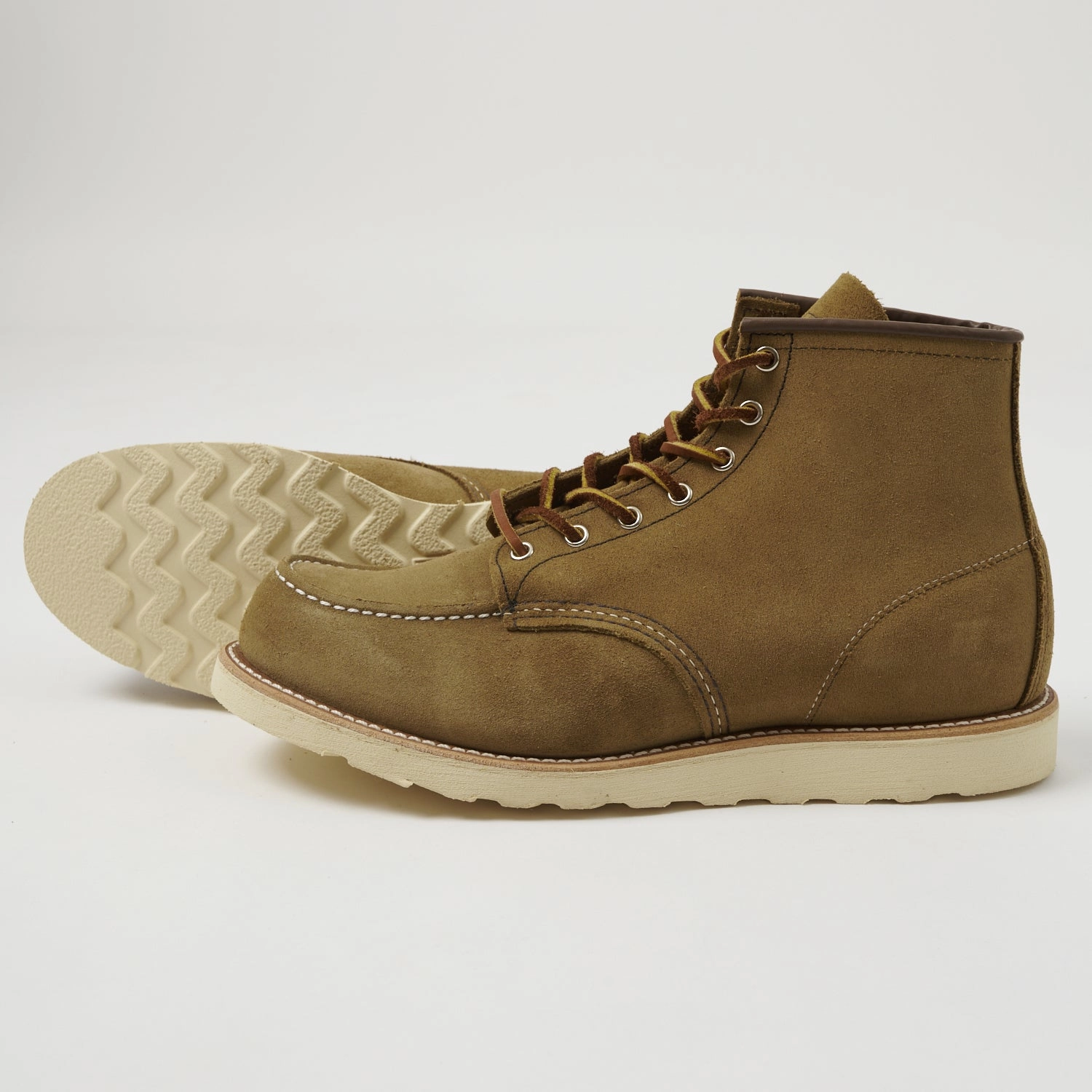 Red Wing 8881 6" Moc Toe Boots - Olive Mohave Quick Dressing Stretchable Material