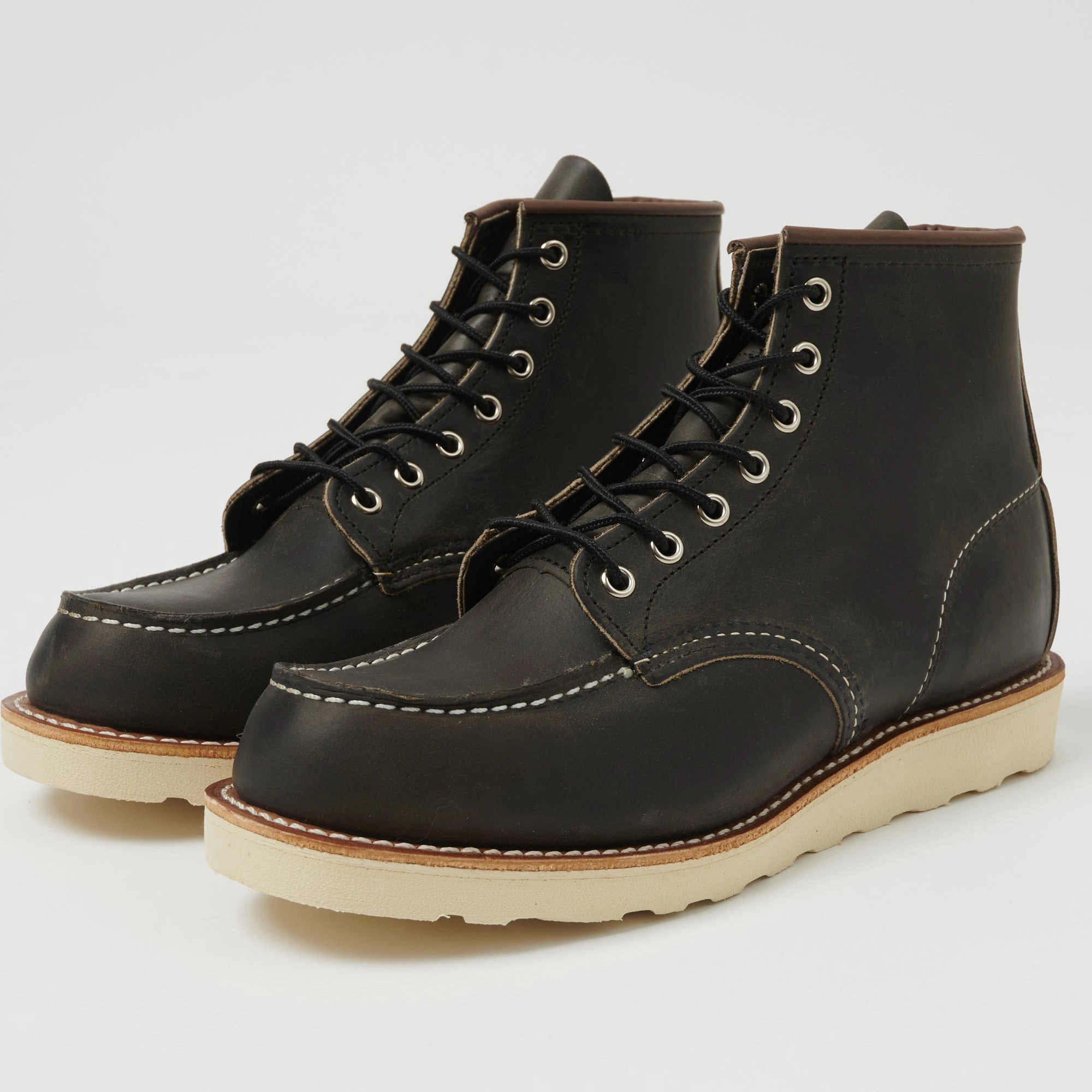 Red Wing 8890 6" Classic Moc Toe Boot - Charcoal Rough & Tough Fall Walks Cold Chicwear