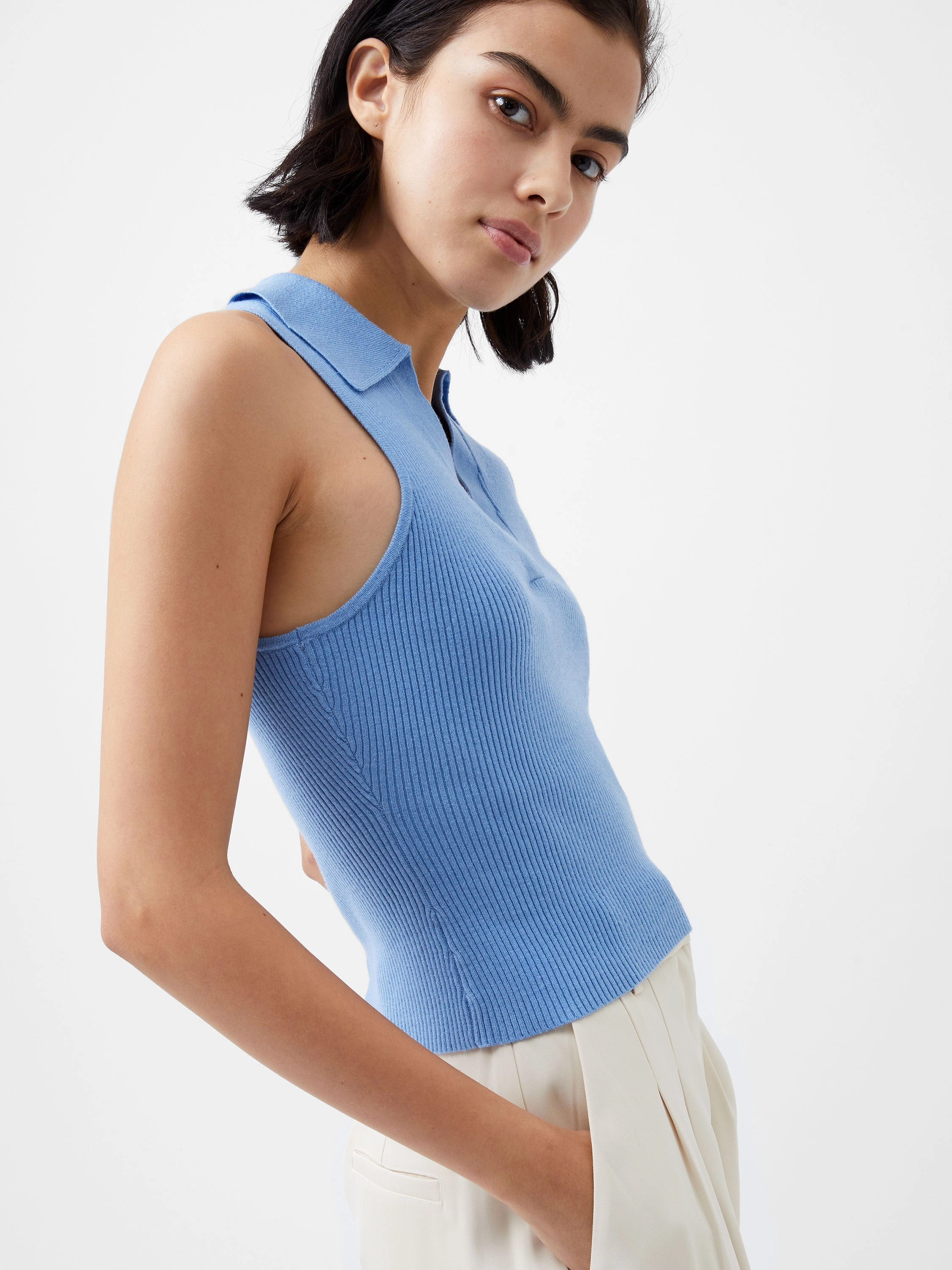 Urban Layer Basic Style Cosysoft V Neck Sleeveless Sweater