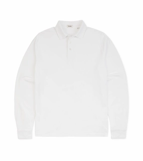 Durable Fabric Trunk Moxon Long Sleeve Polo Shirt: White