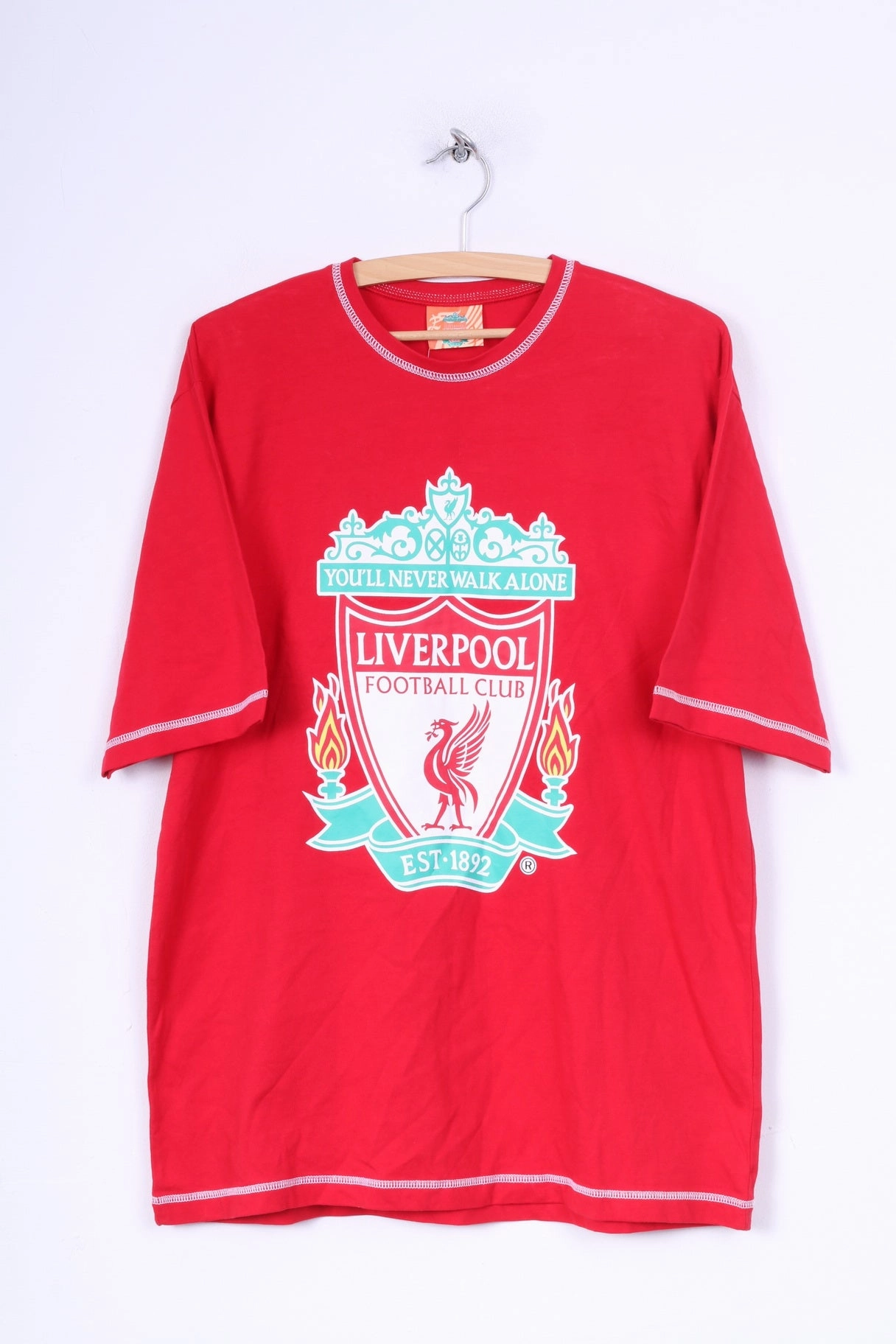 New Liverpool Football Club Mens M T-Shirt Graphic Red Cotton Crew Neck Sportswear Summer Top Seasonal top Versatile Look