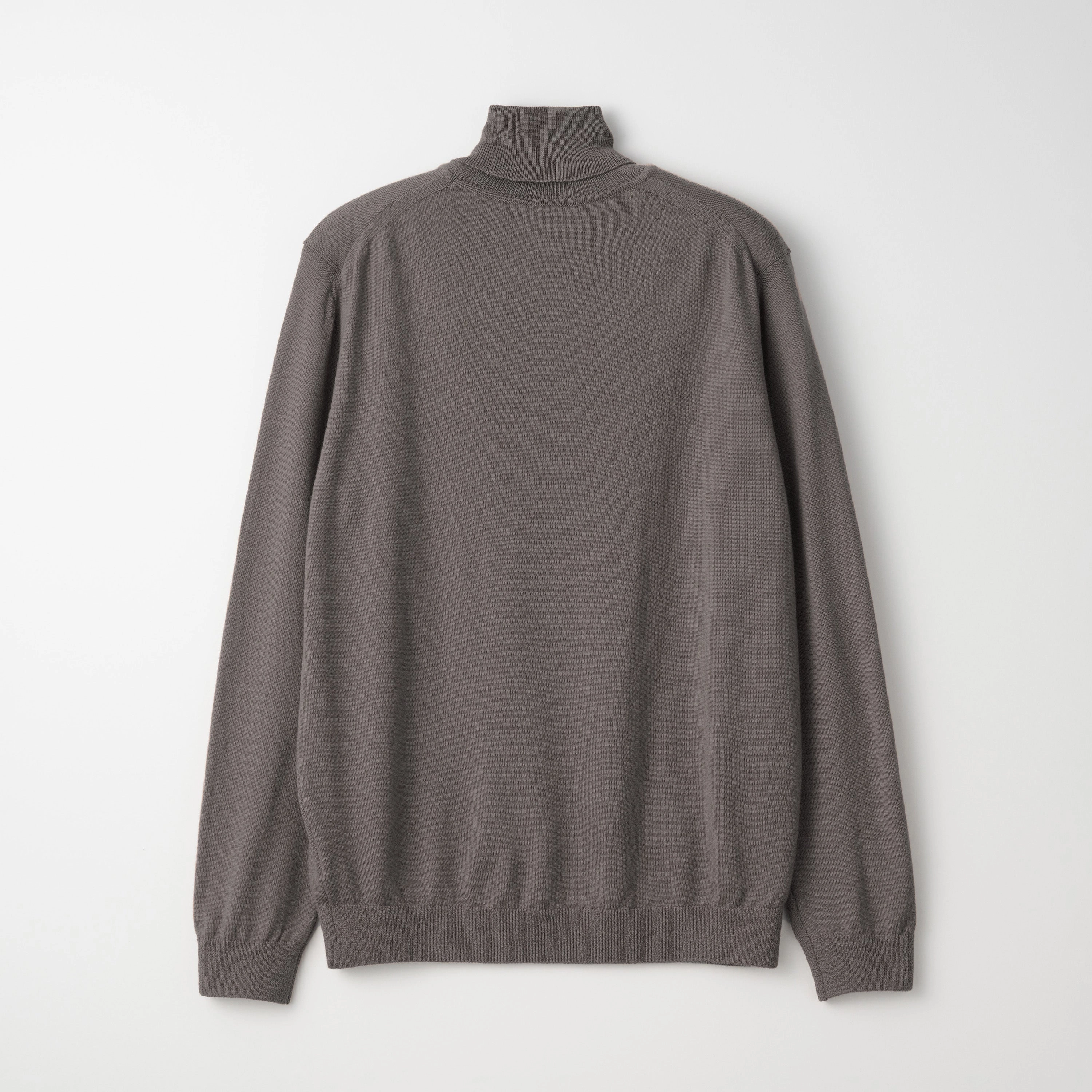 Mooncastle Lightweight Merino Roll Neck Sweater: Charcoal Modern Casual Look